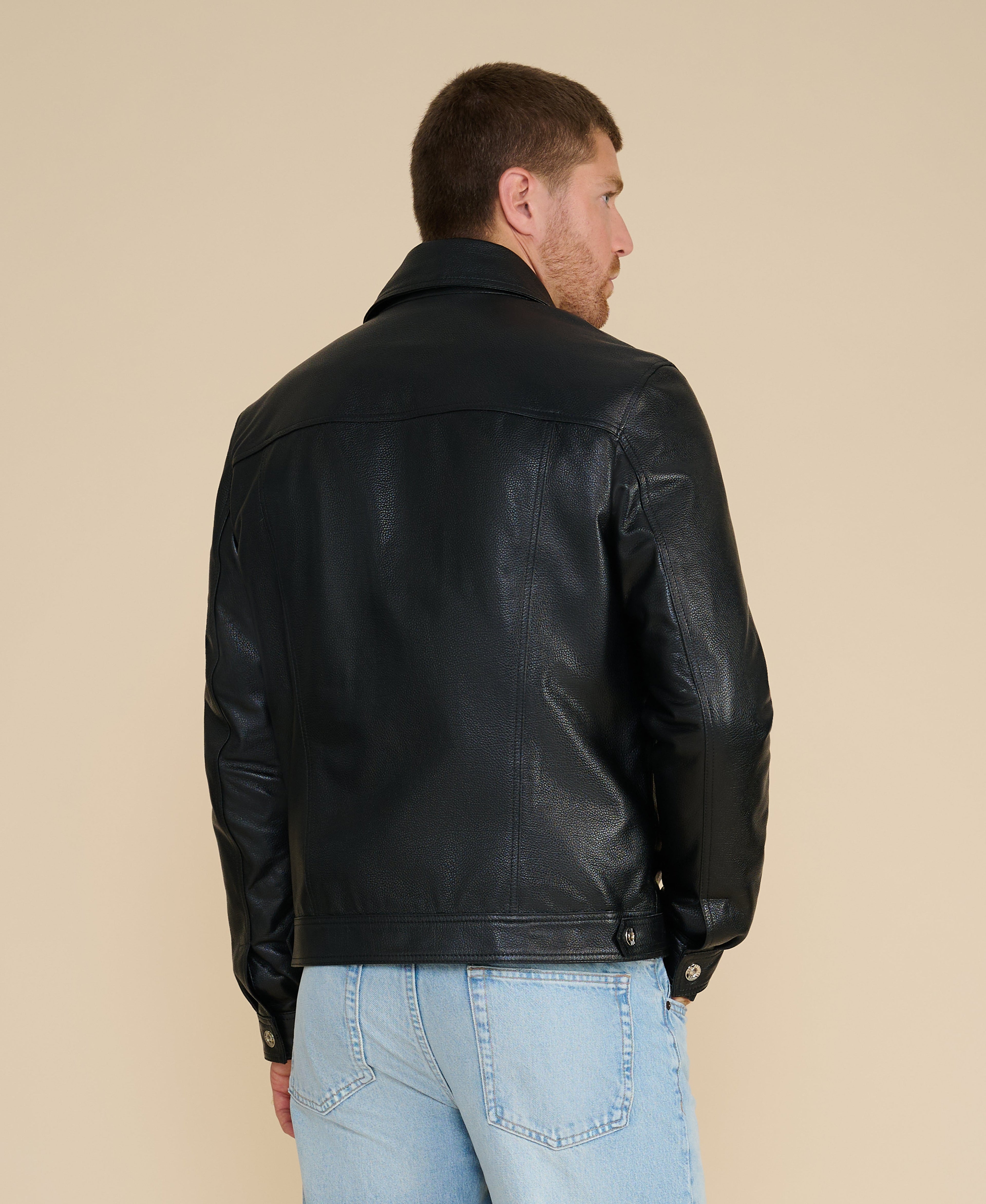 mens leather jacket black 4