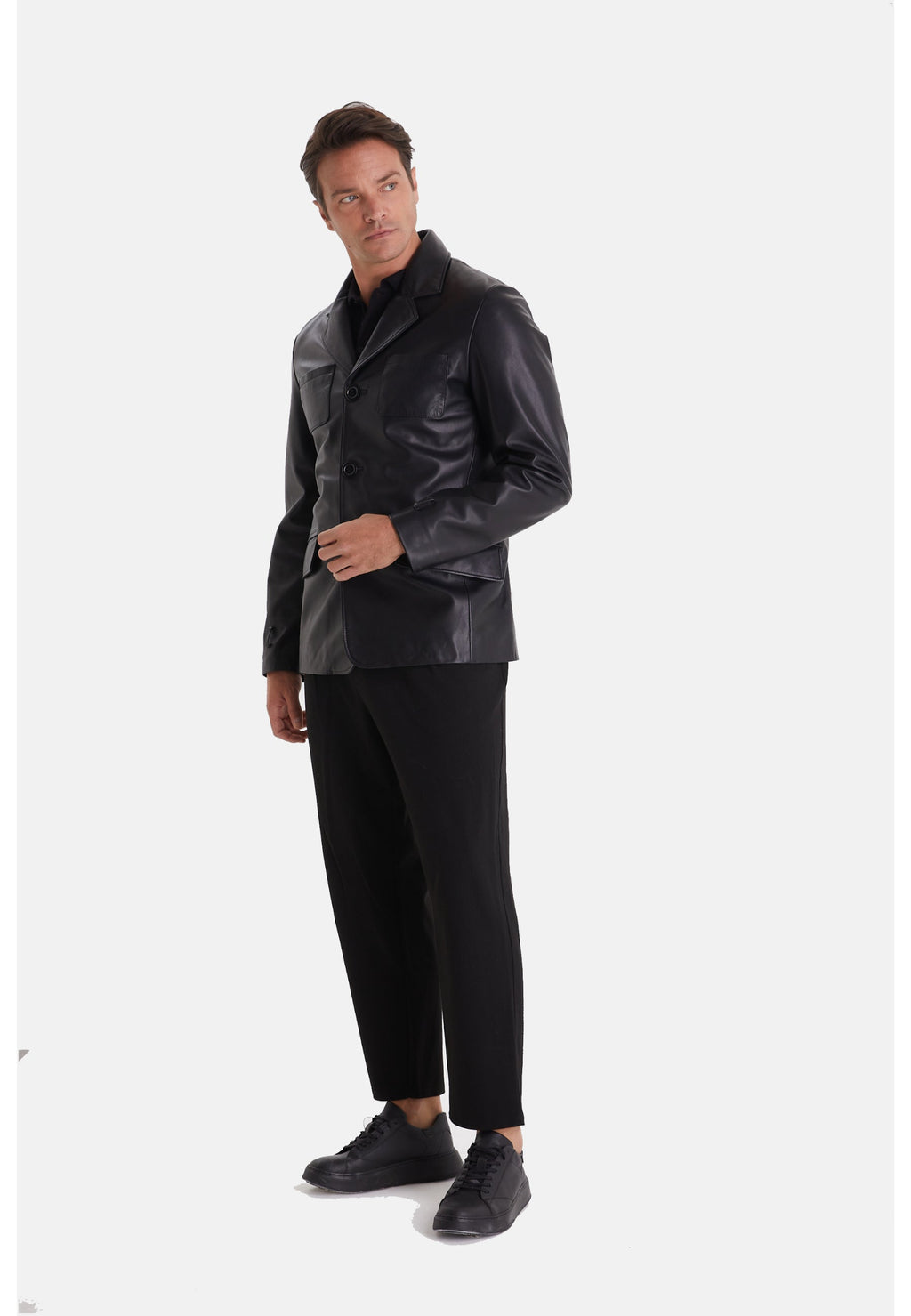 mens safari jacket black