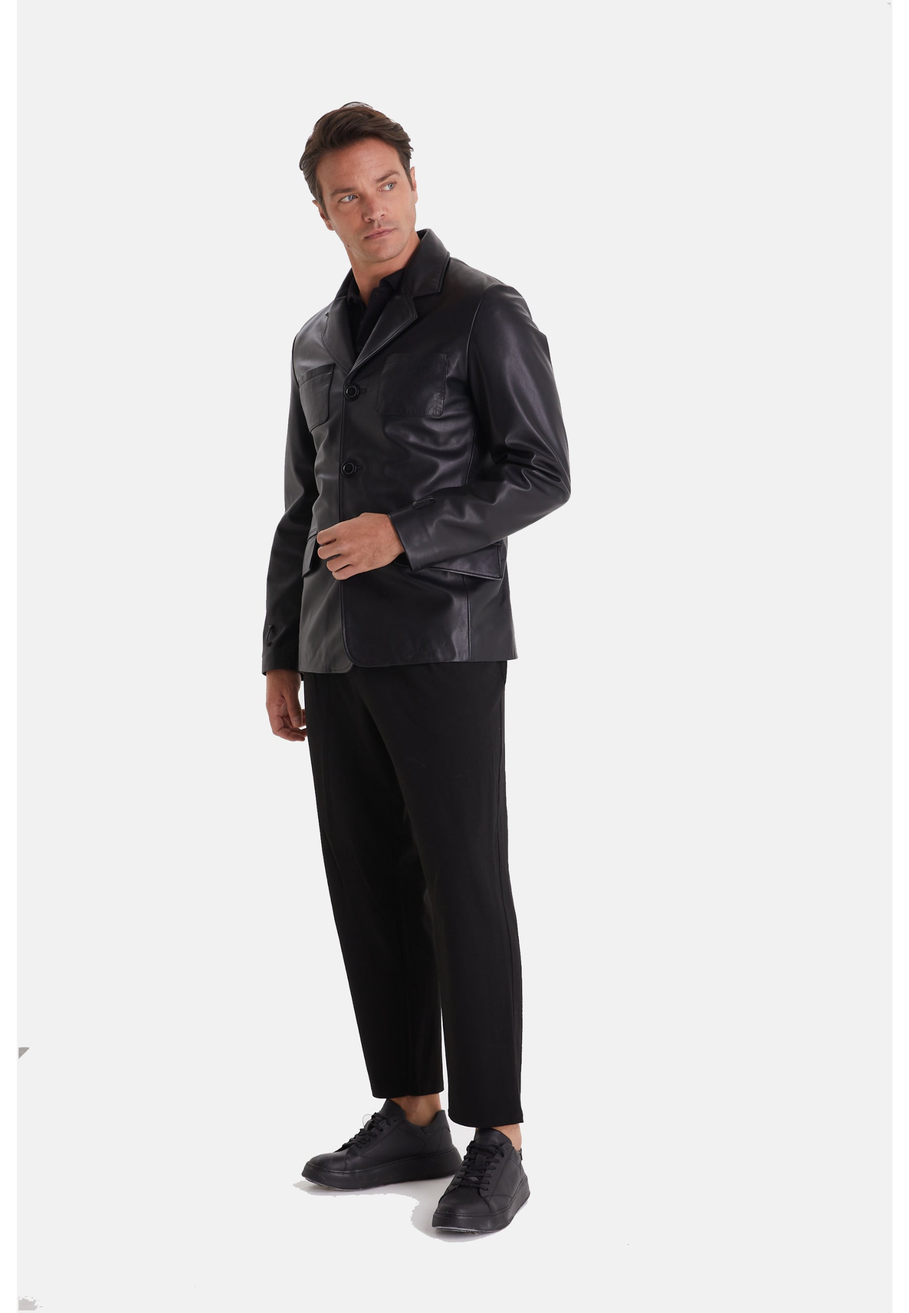 mens safari jacket black