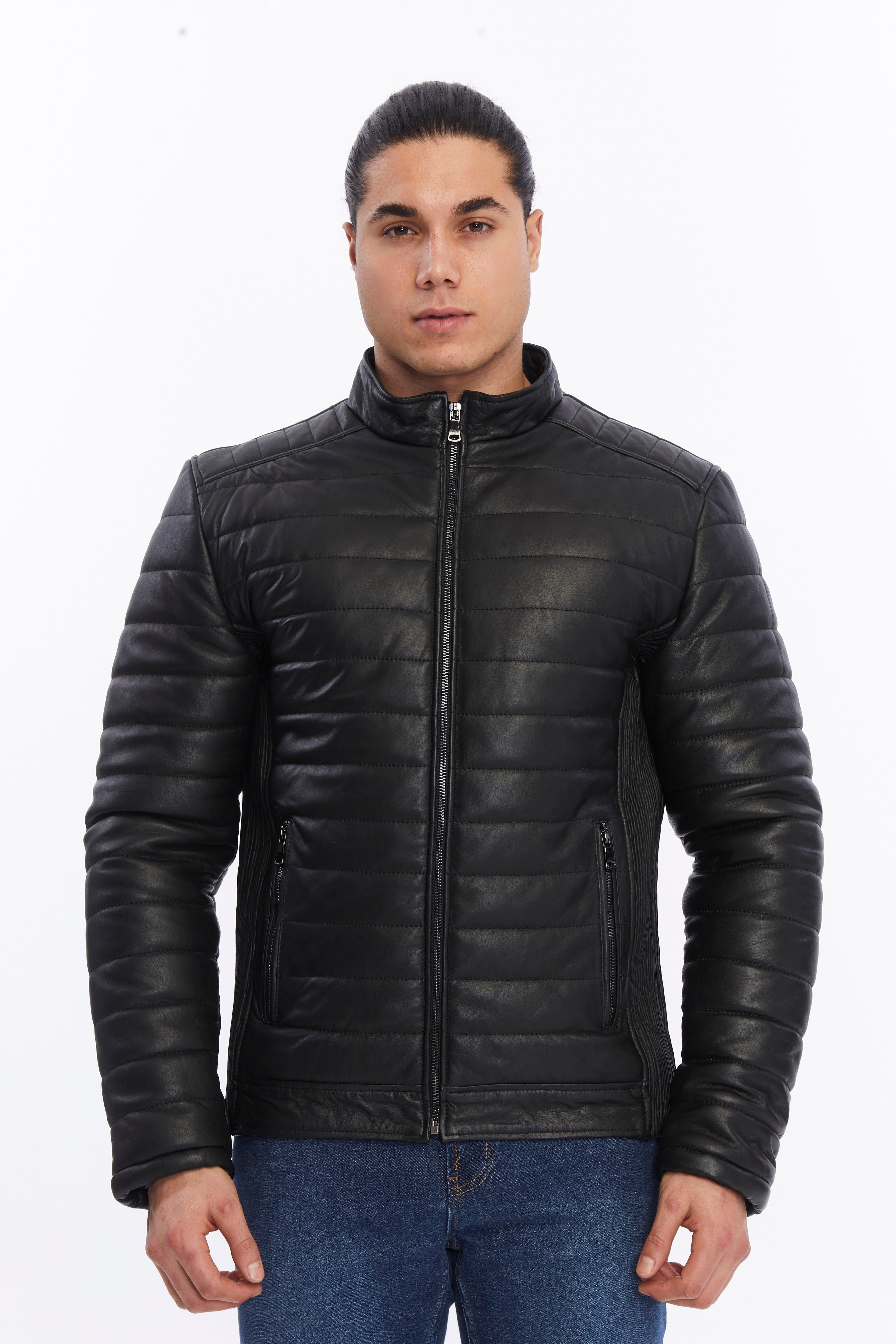 mens leather jacket black 7