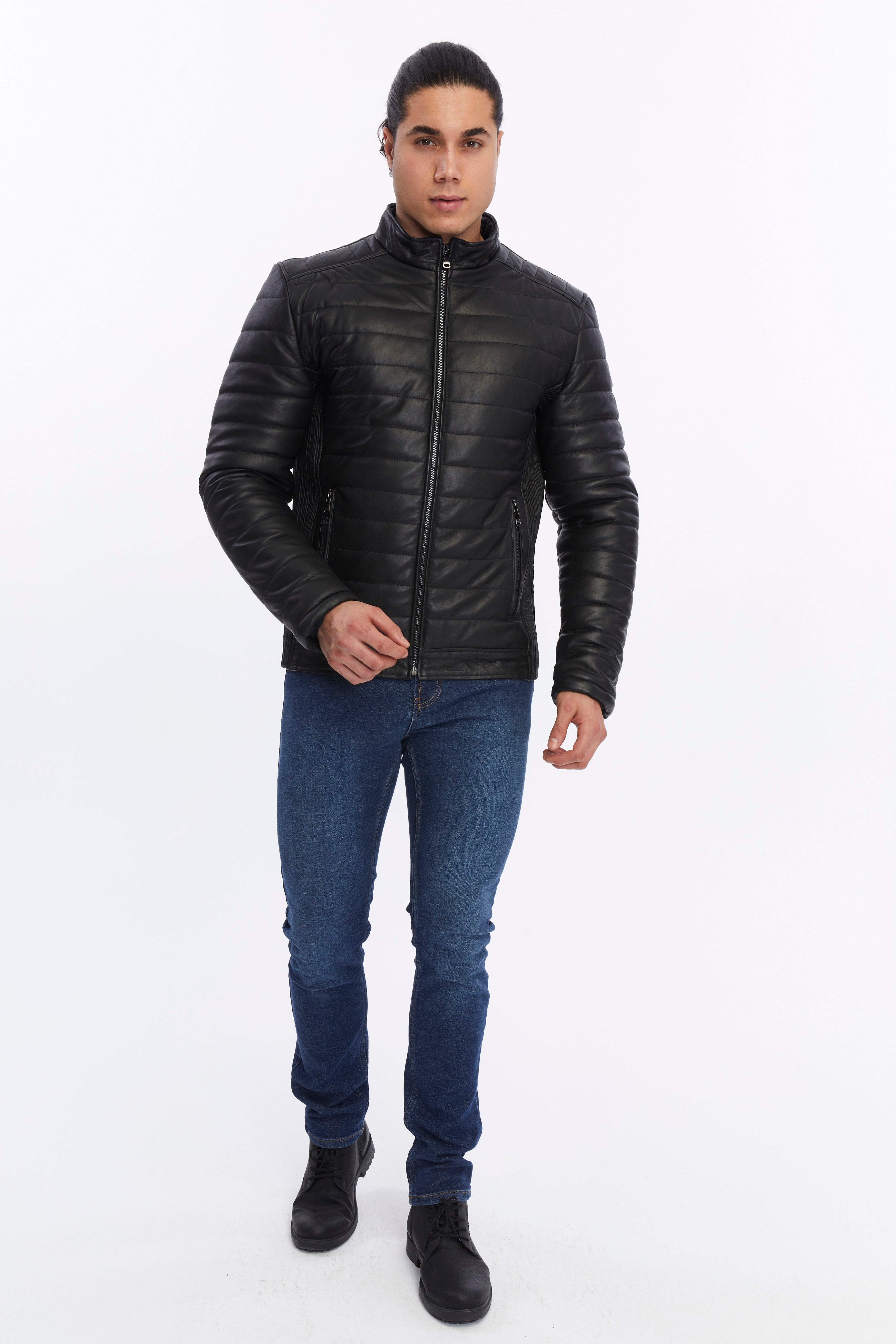 mens leather jacket black 7
