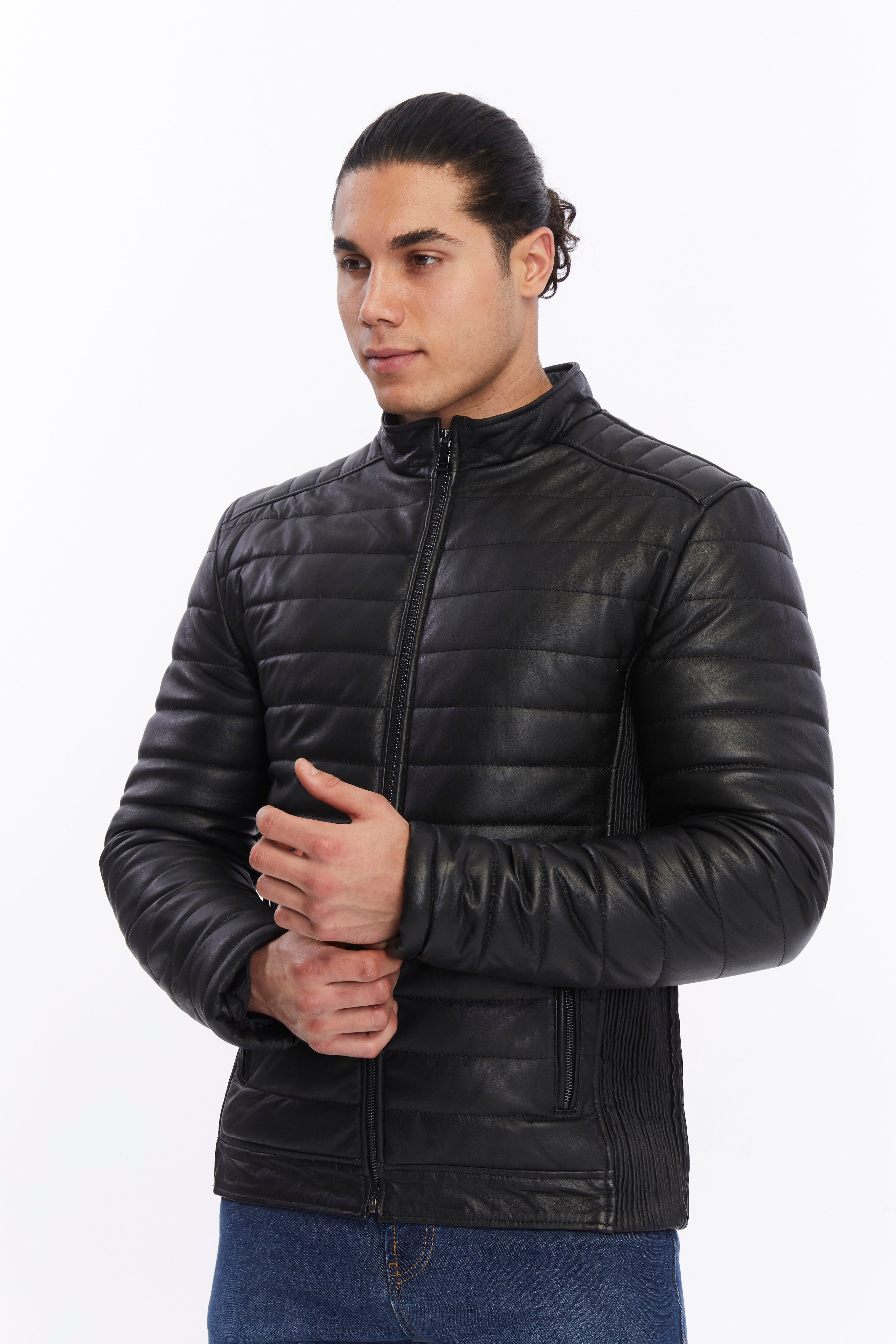 mens leather jacket black 7