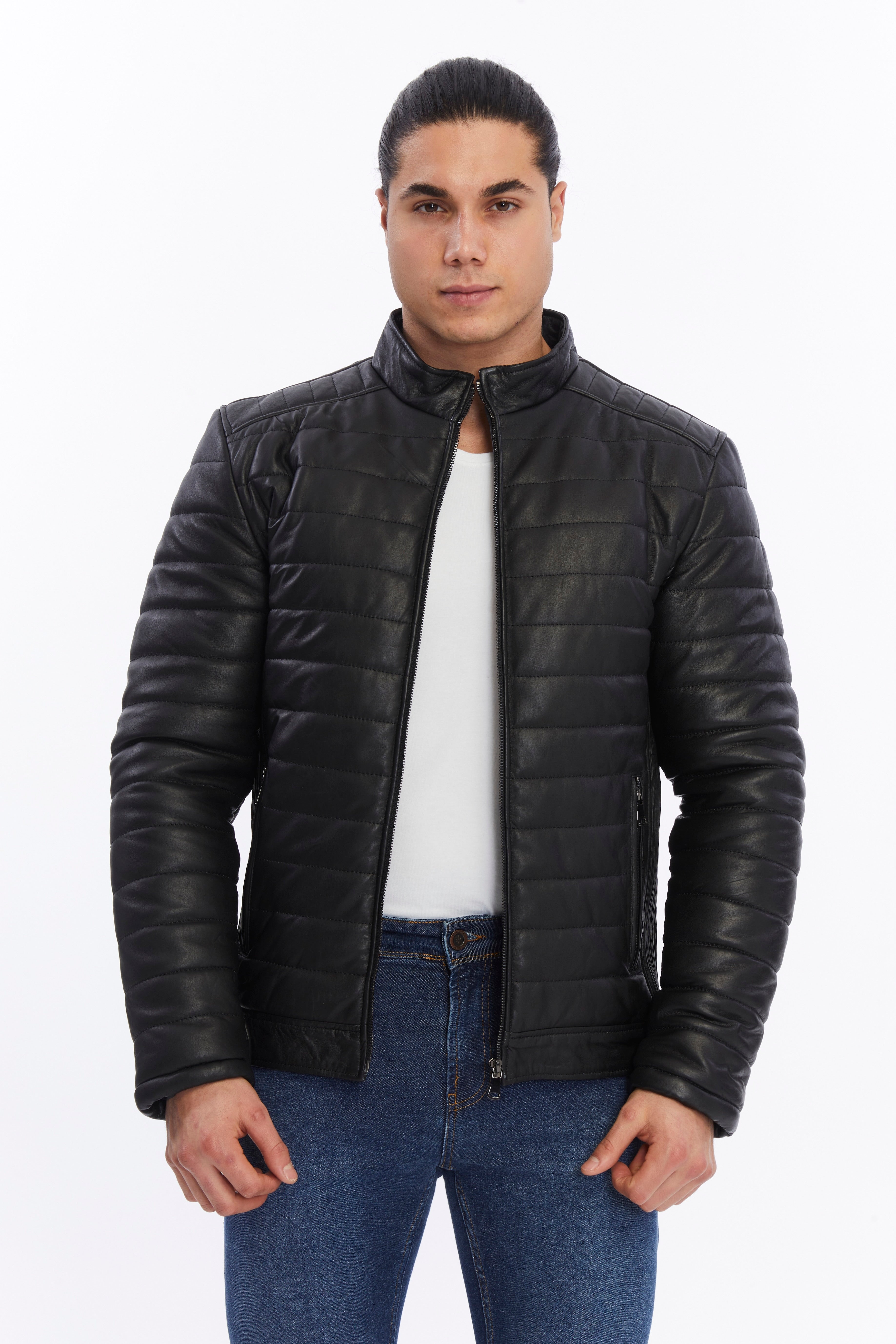 mens leather jacket black 7