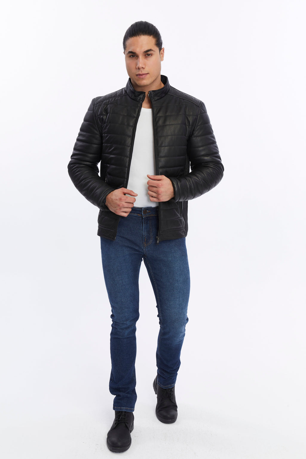 mens leather jacket black 7