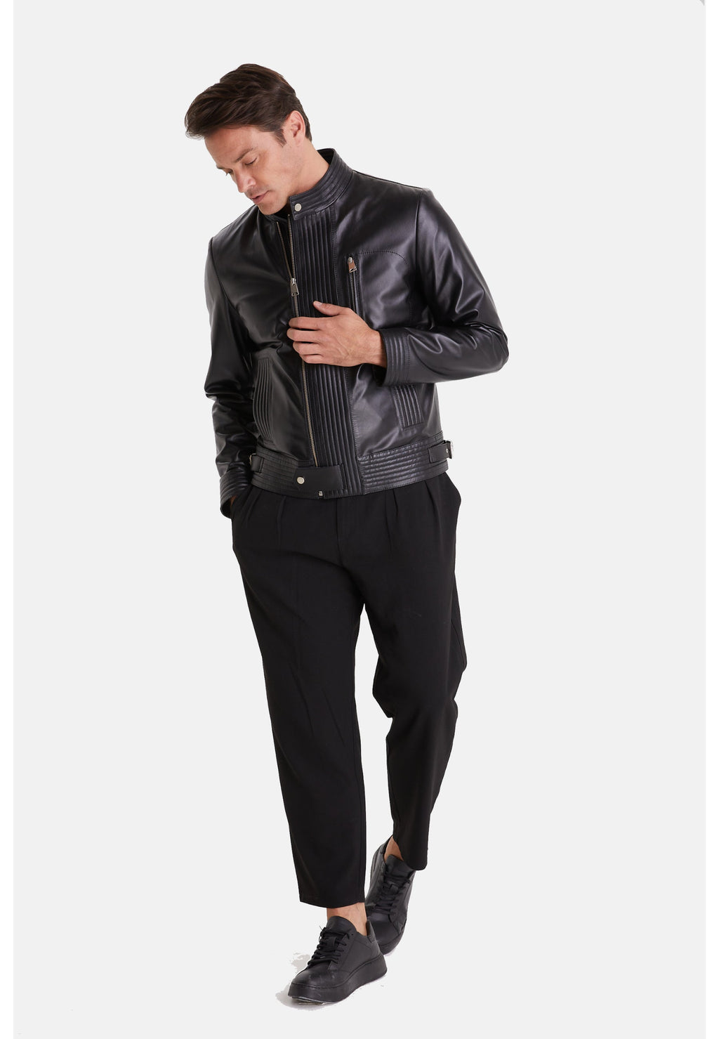 mens fashion jacket nappa black 7