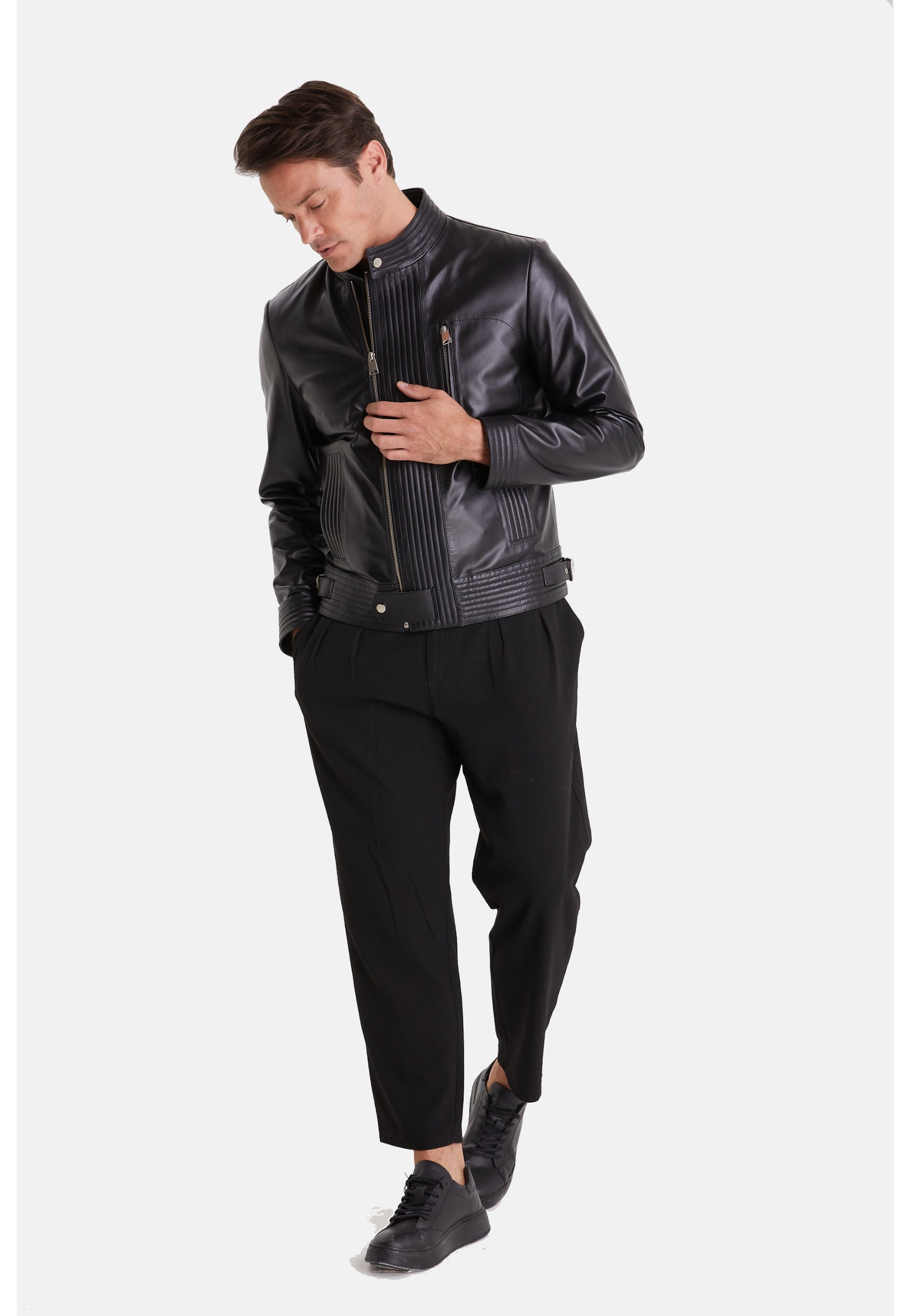 mens fashion jacket nappa black 7