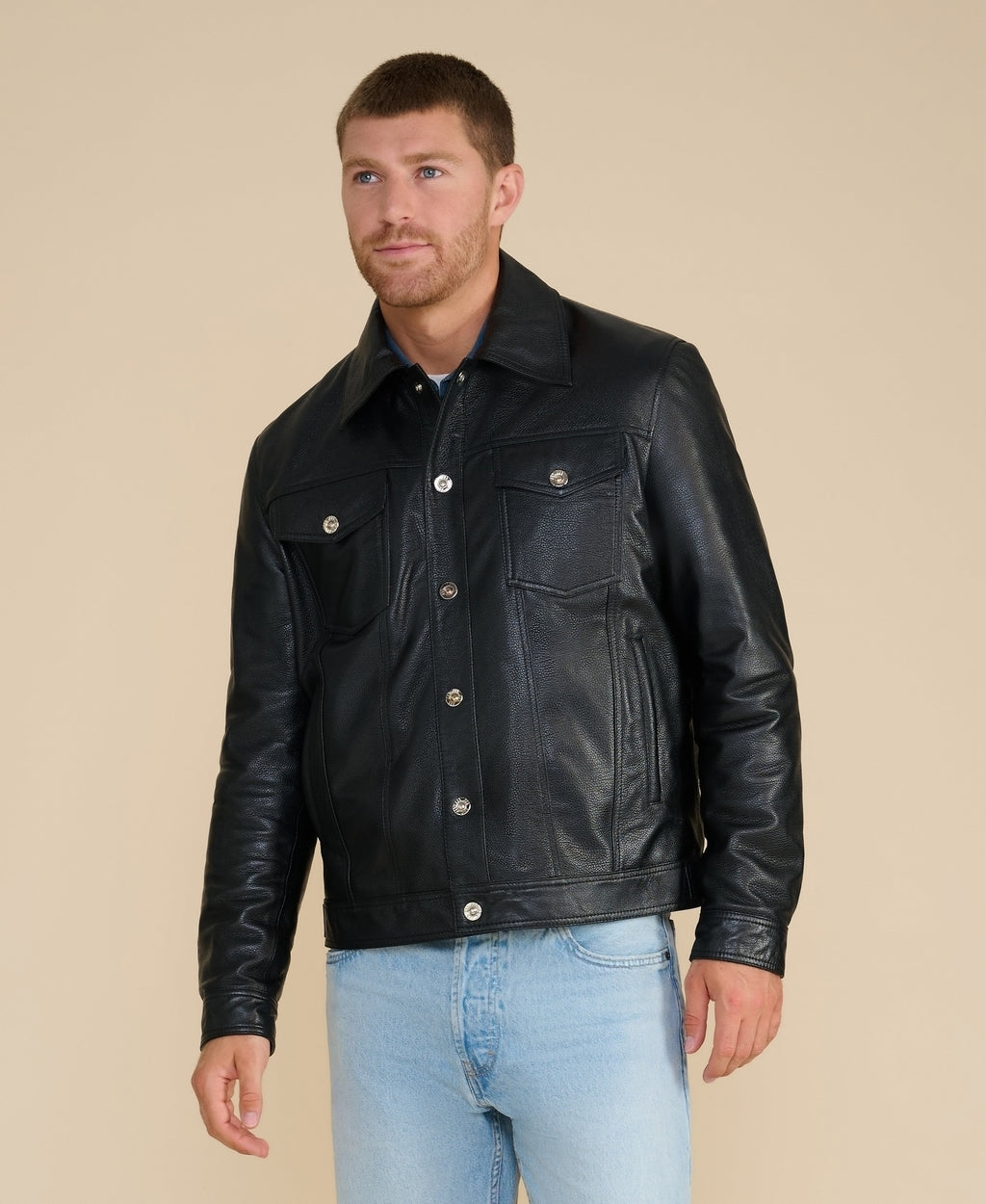 mens leather jacket black 4