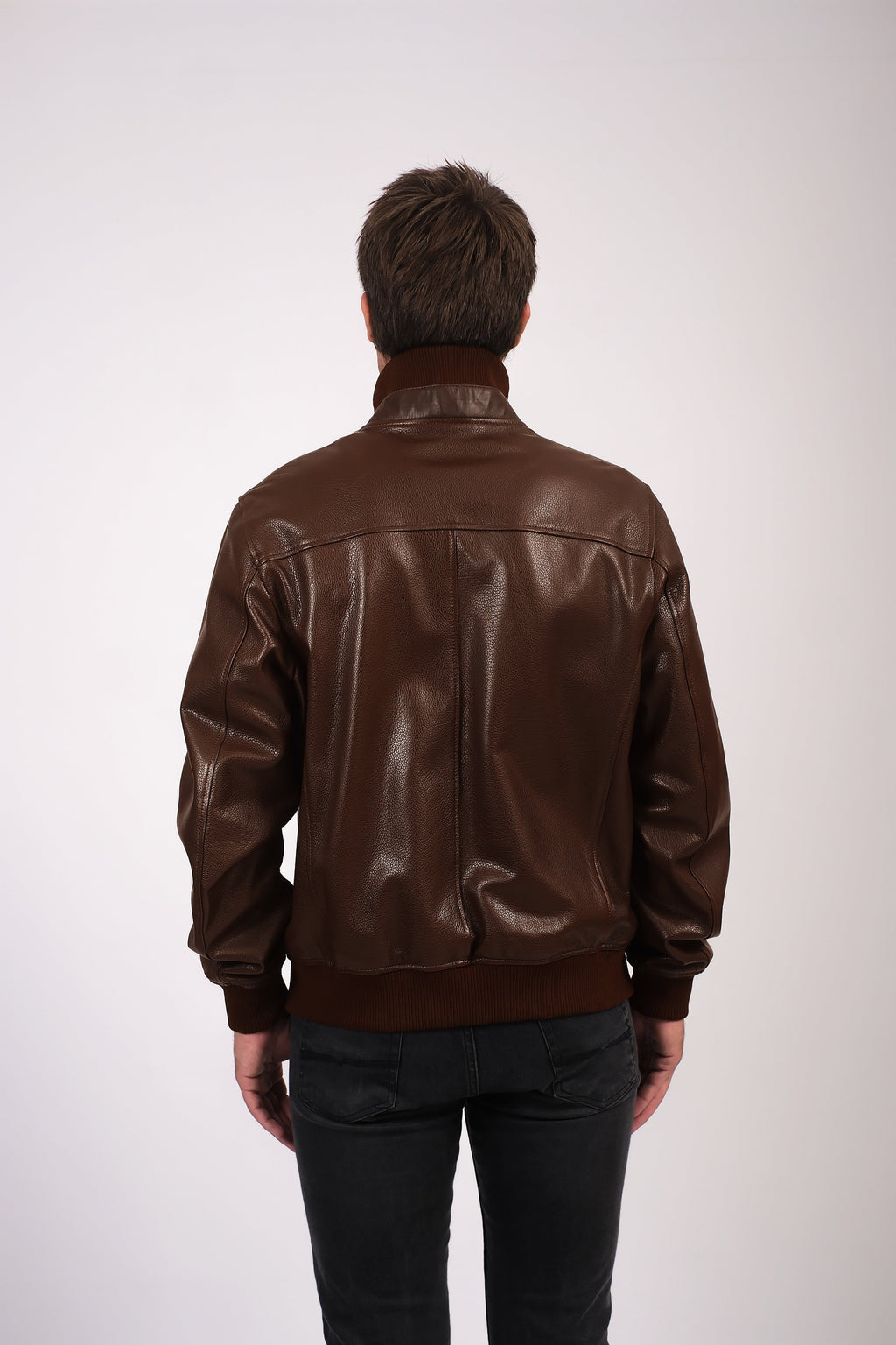 mens leather jacket brown 2