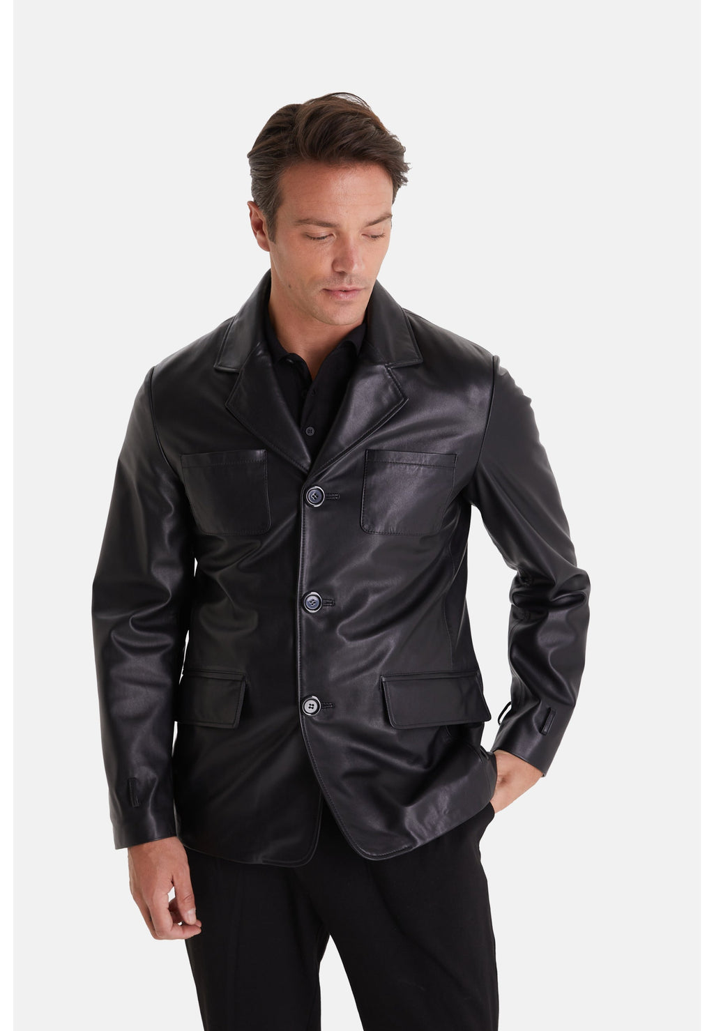 mens safari jacket black