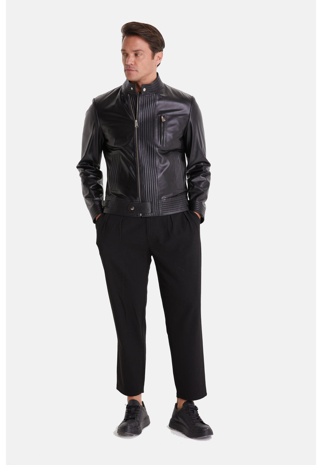 mens fashion jacket nappa black 7