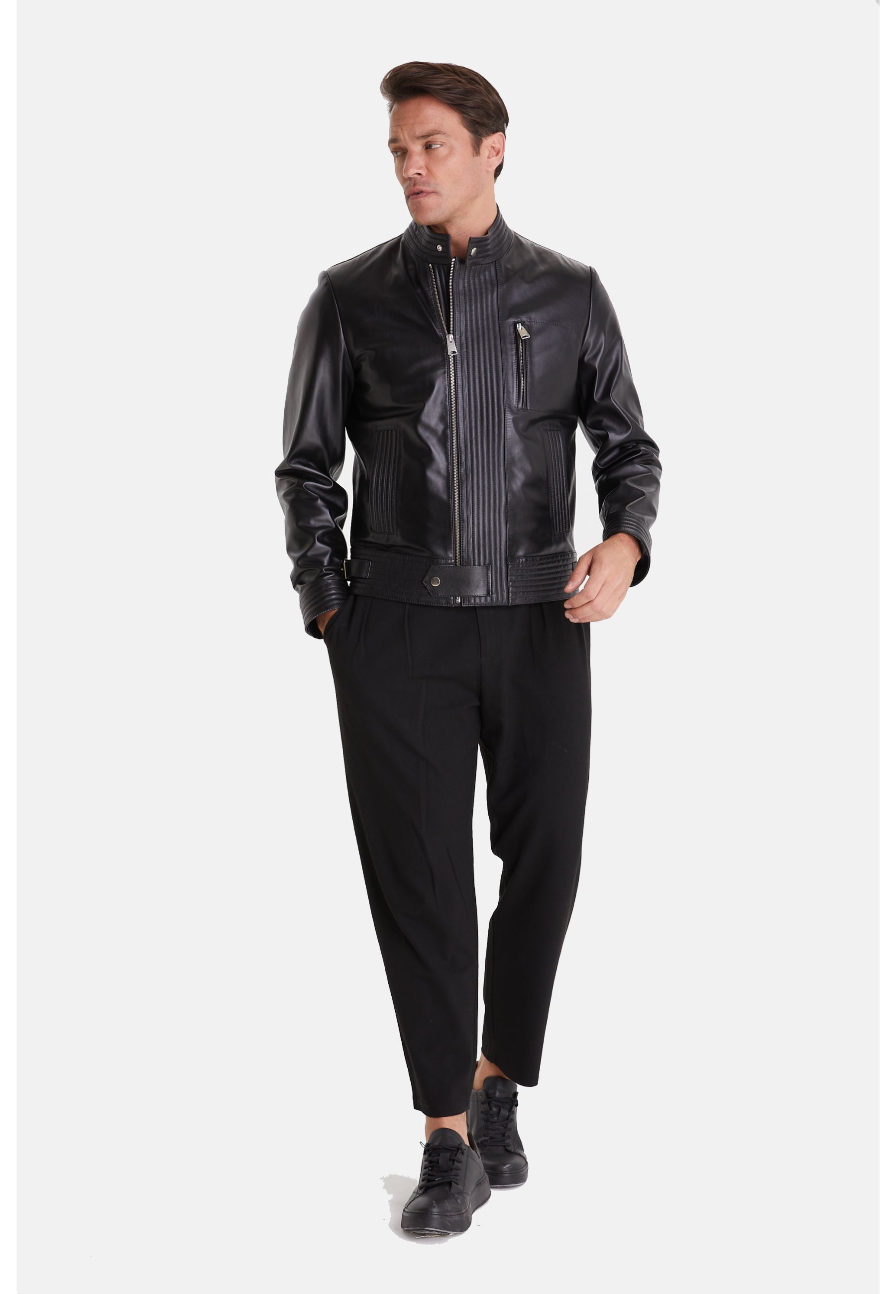 mens fashion jacket nappa black 7