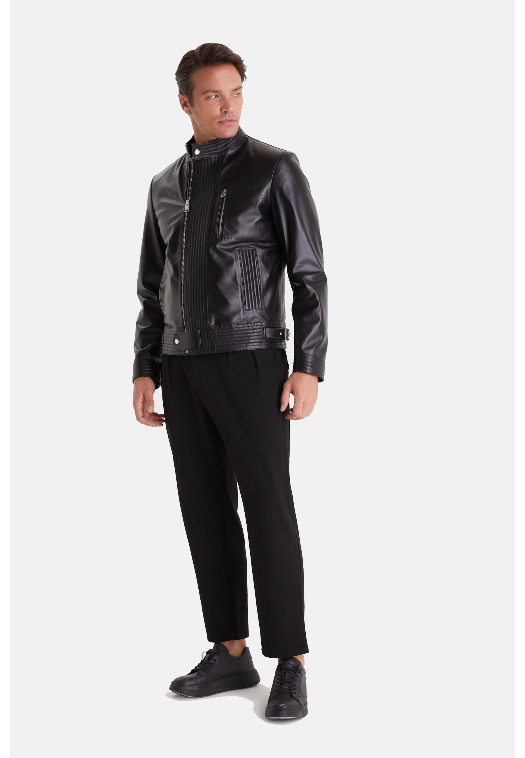 mens fashion jacket nappa black 7
