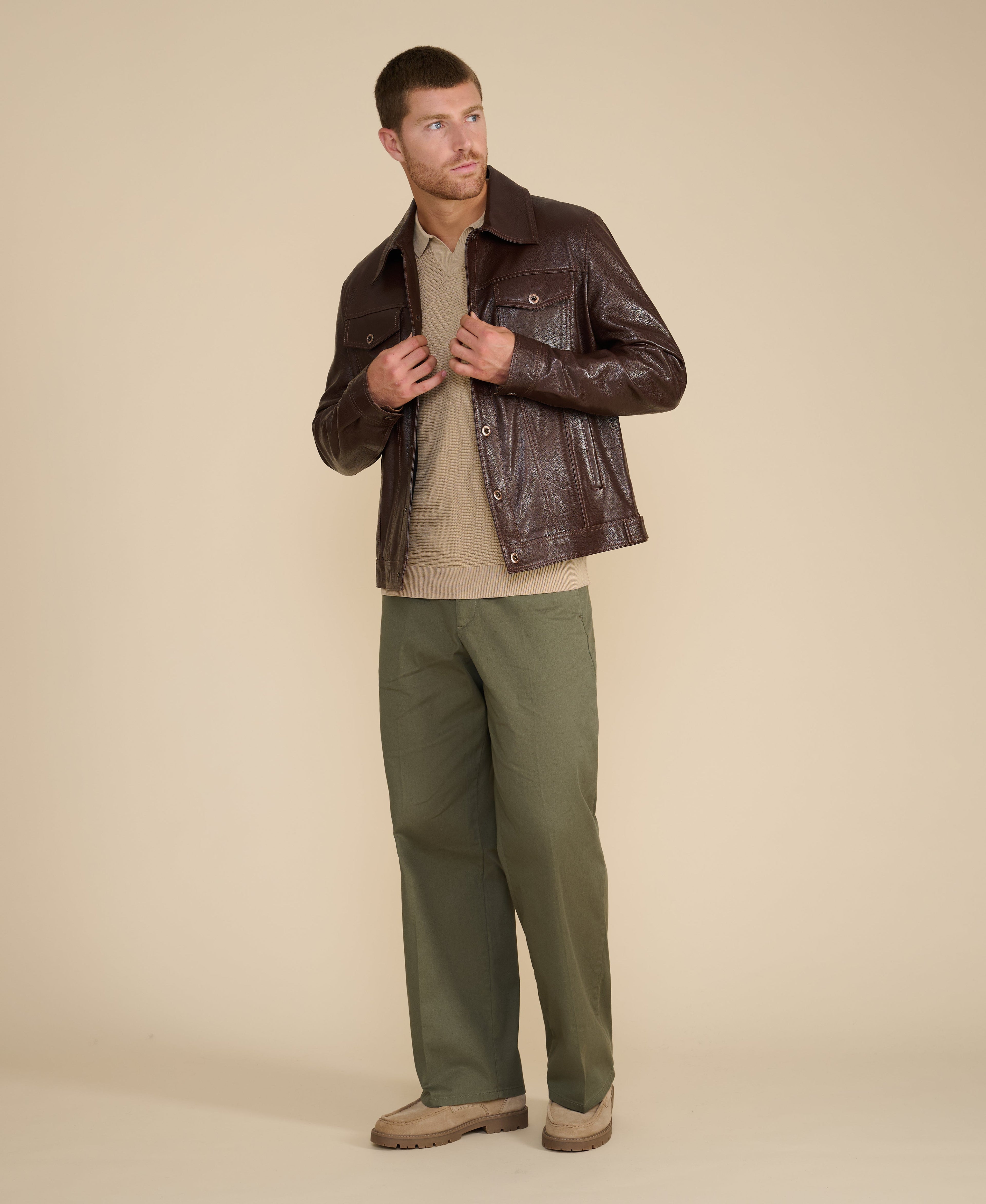mens leather jacket brown 3