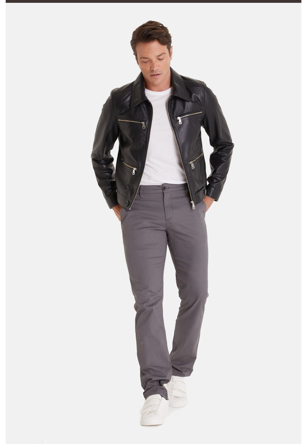 mens fashion jacket nappa black 6