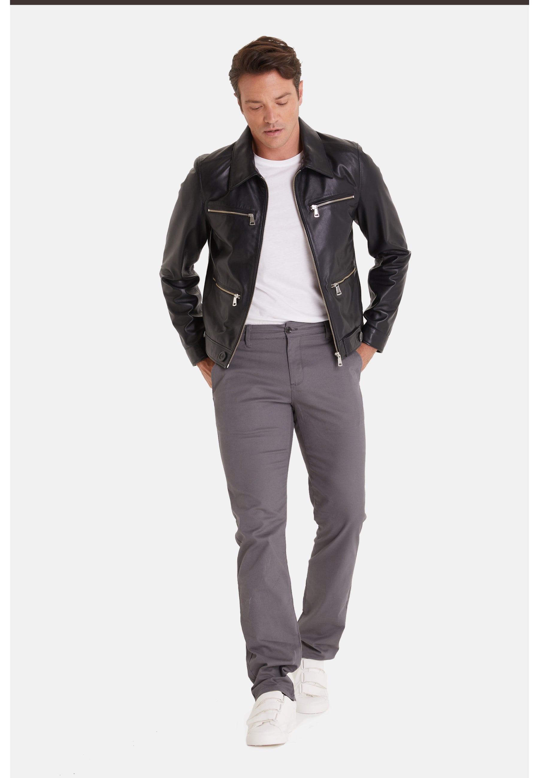 mens fashion jacket nappa black 6