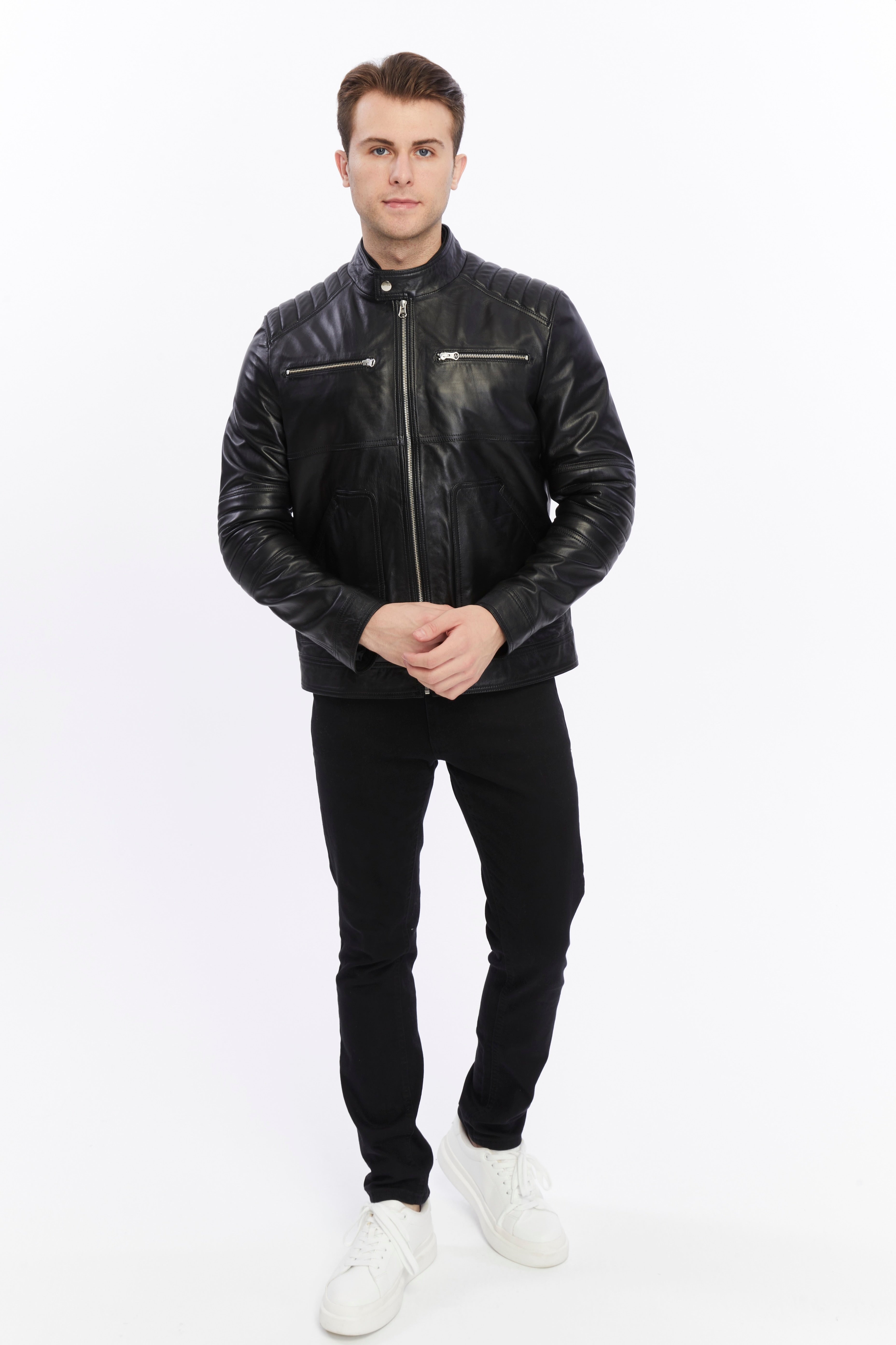 mens leather jacket black 5