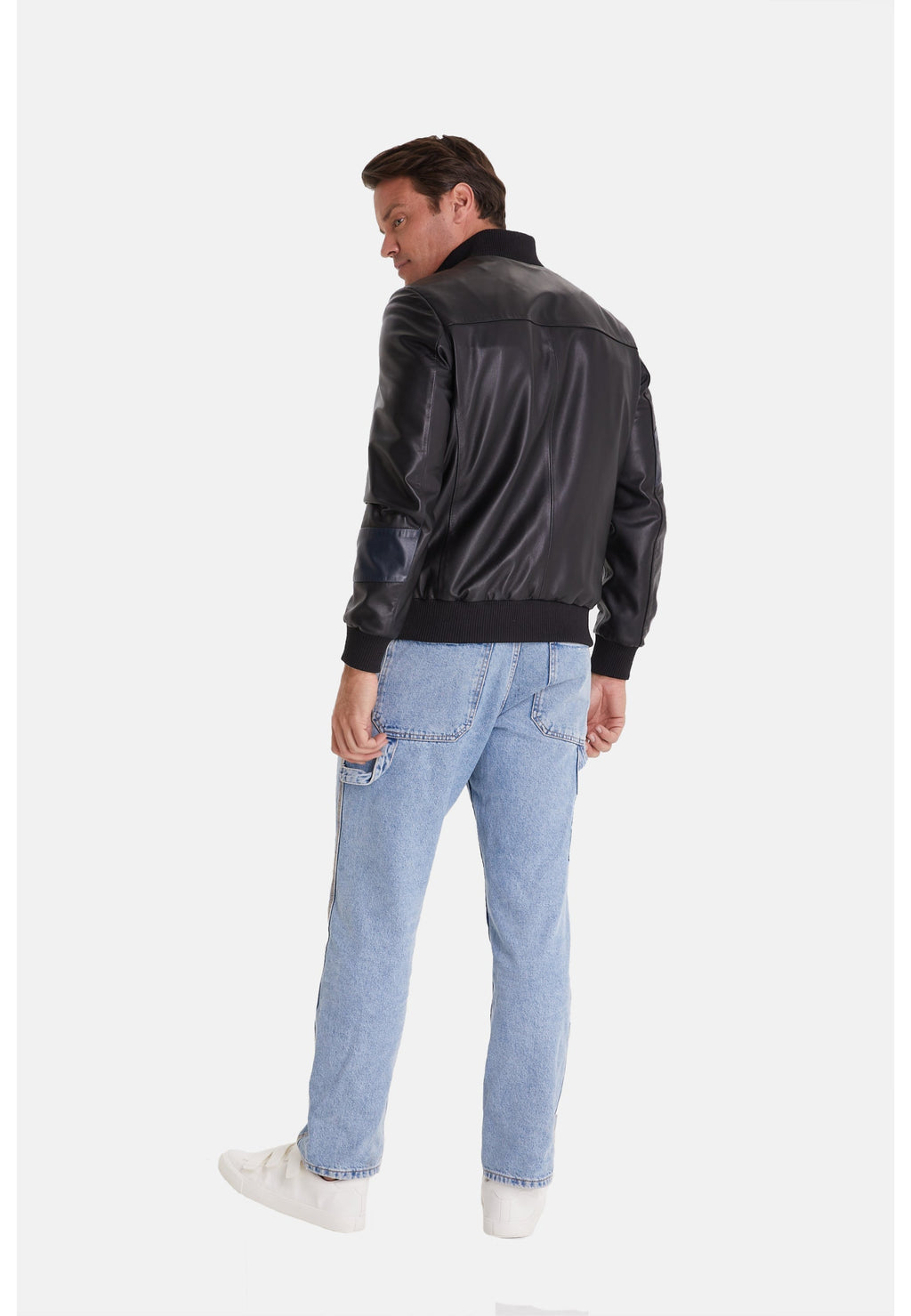 mens leather fashion jacket black