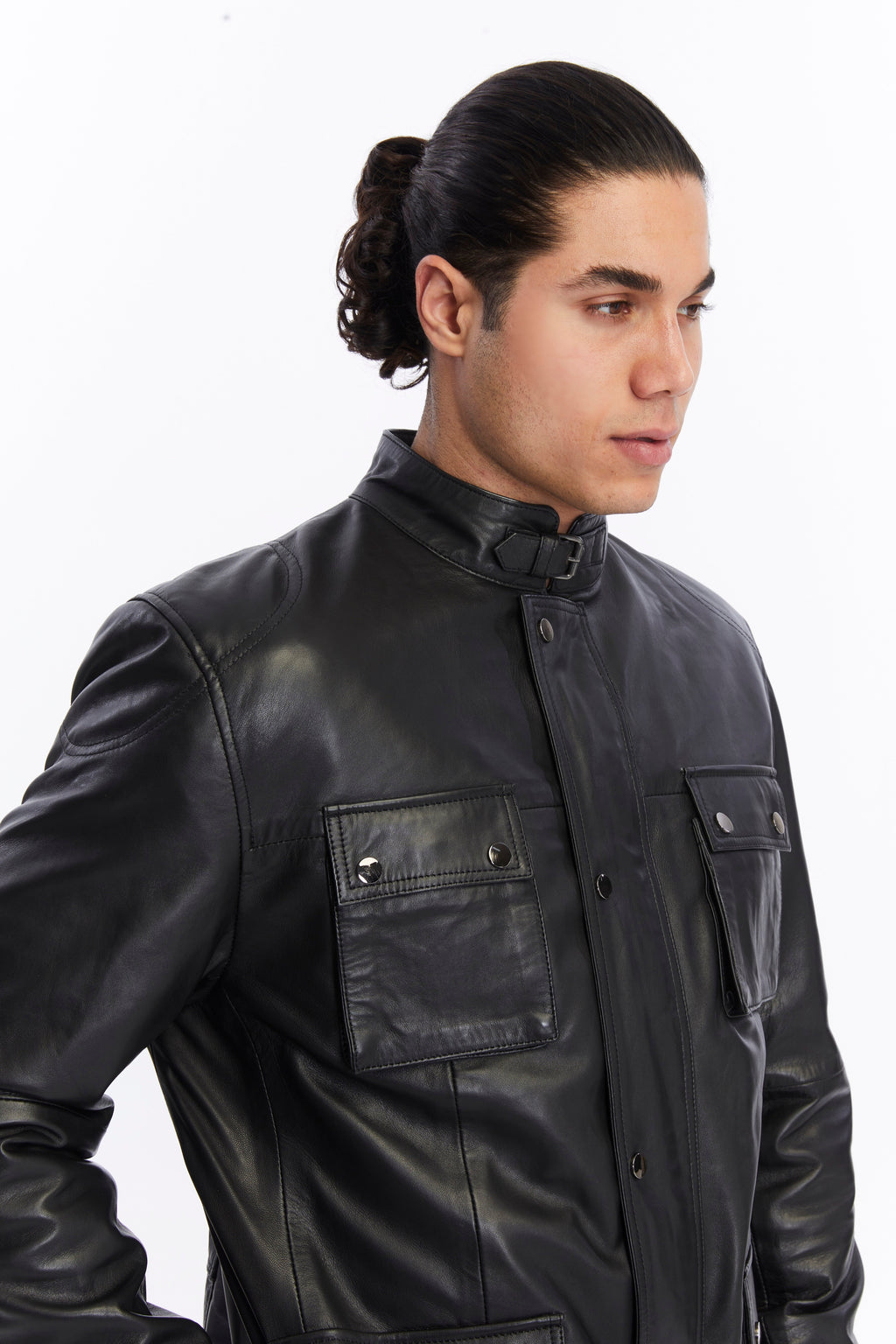 mens leather jacket black 9