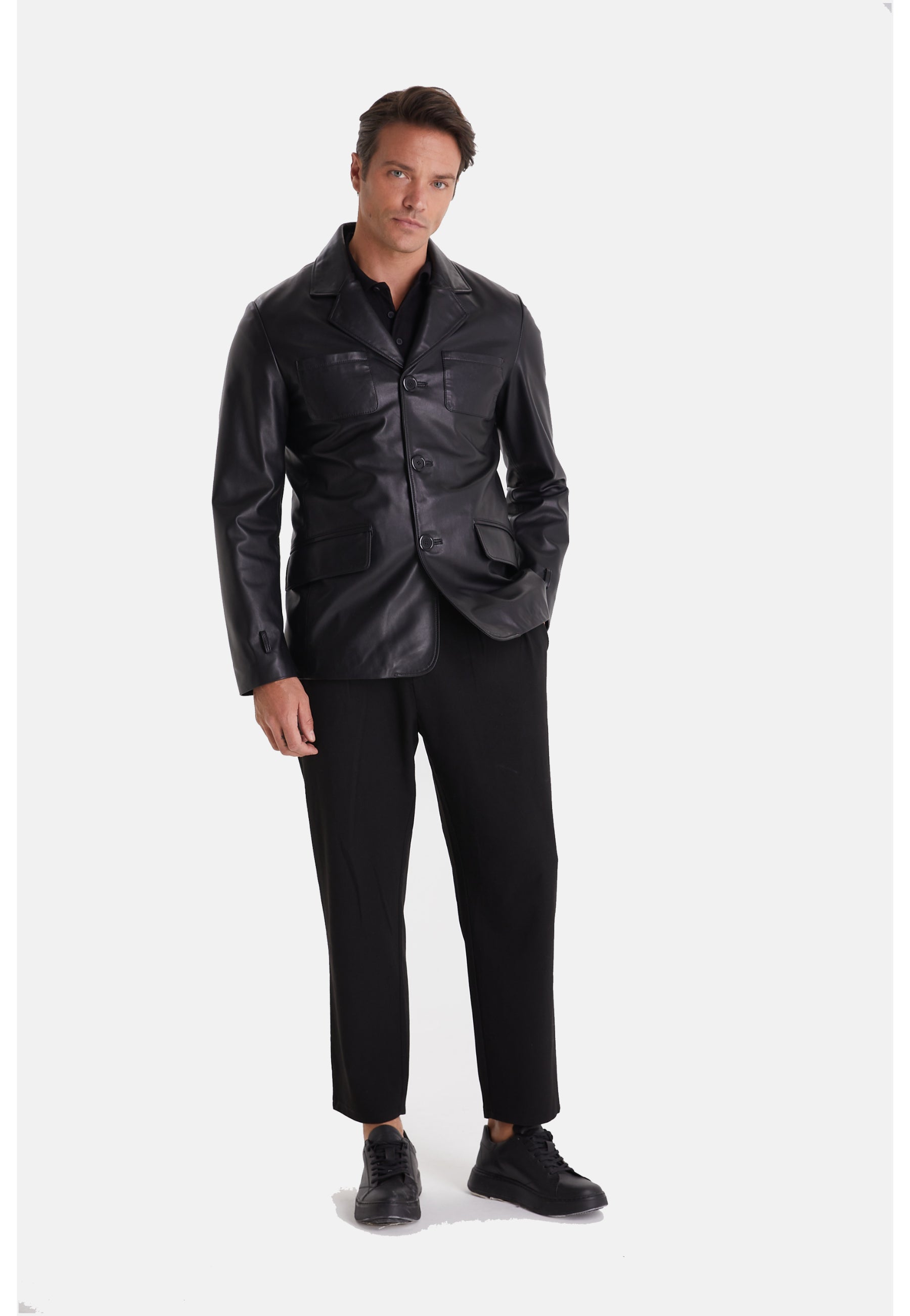 mens safari jacket black