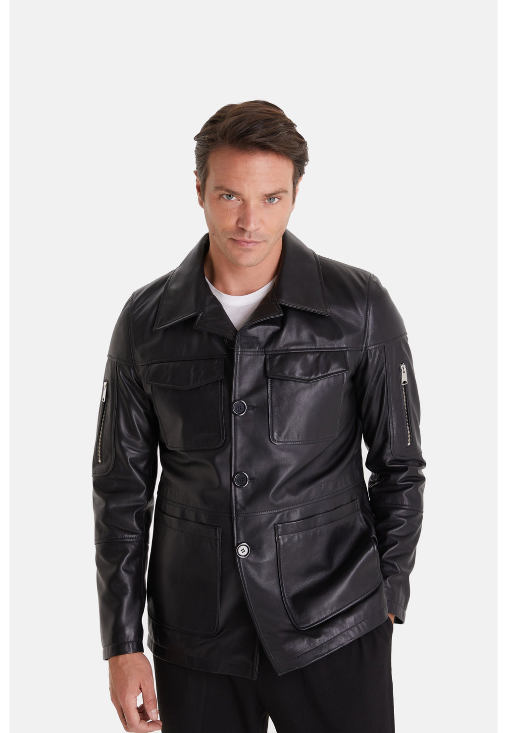 genuine leather safari black