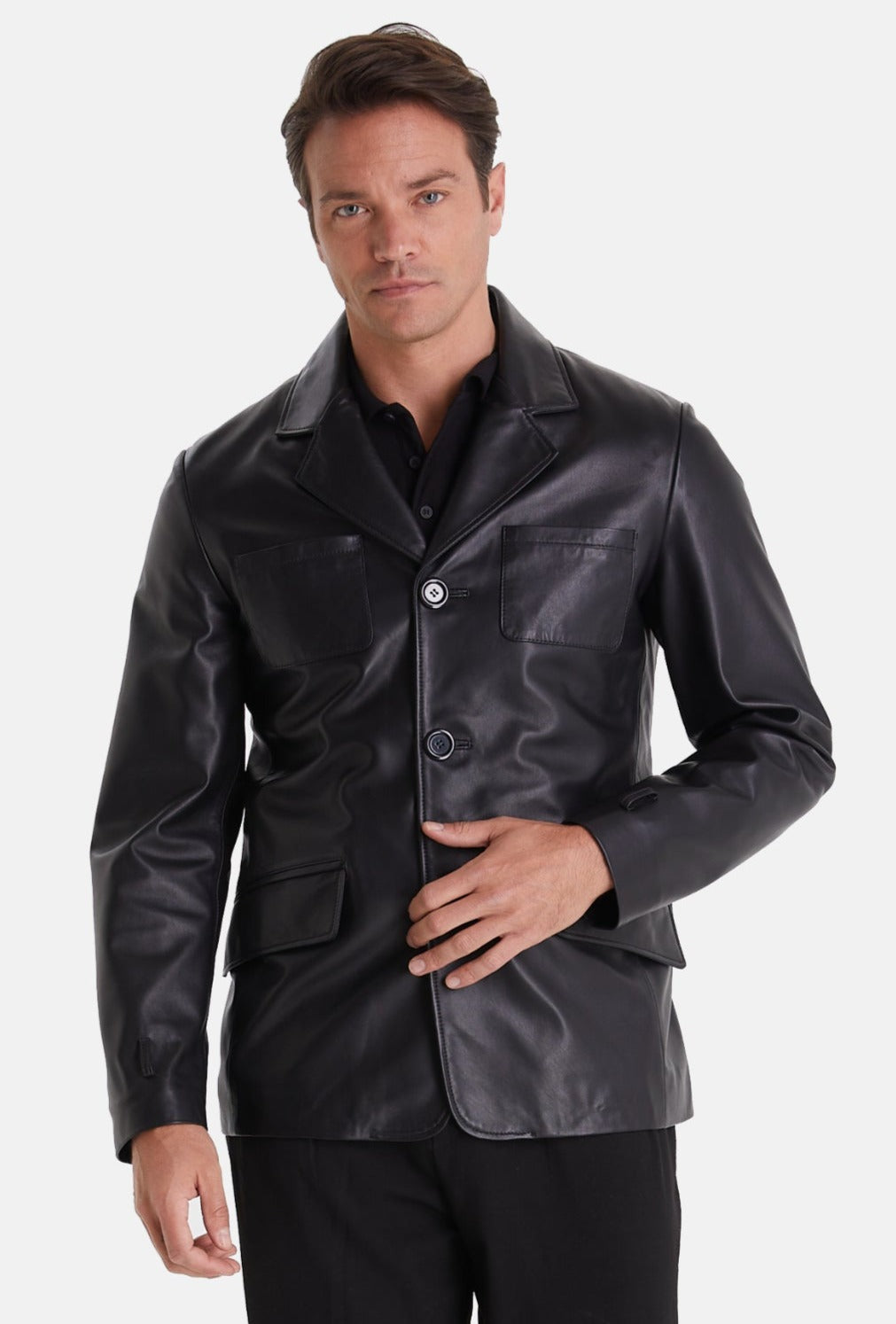 mens safari jacket black