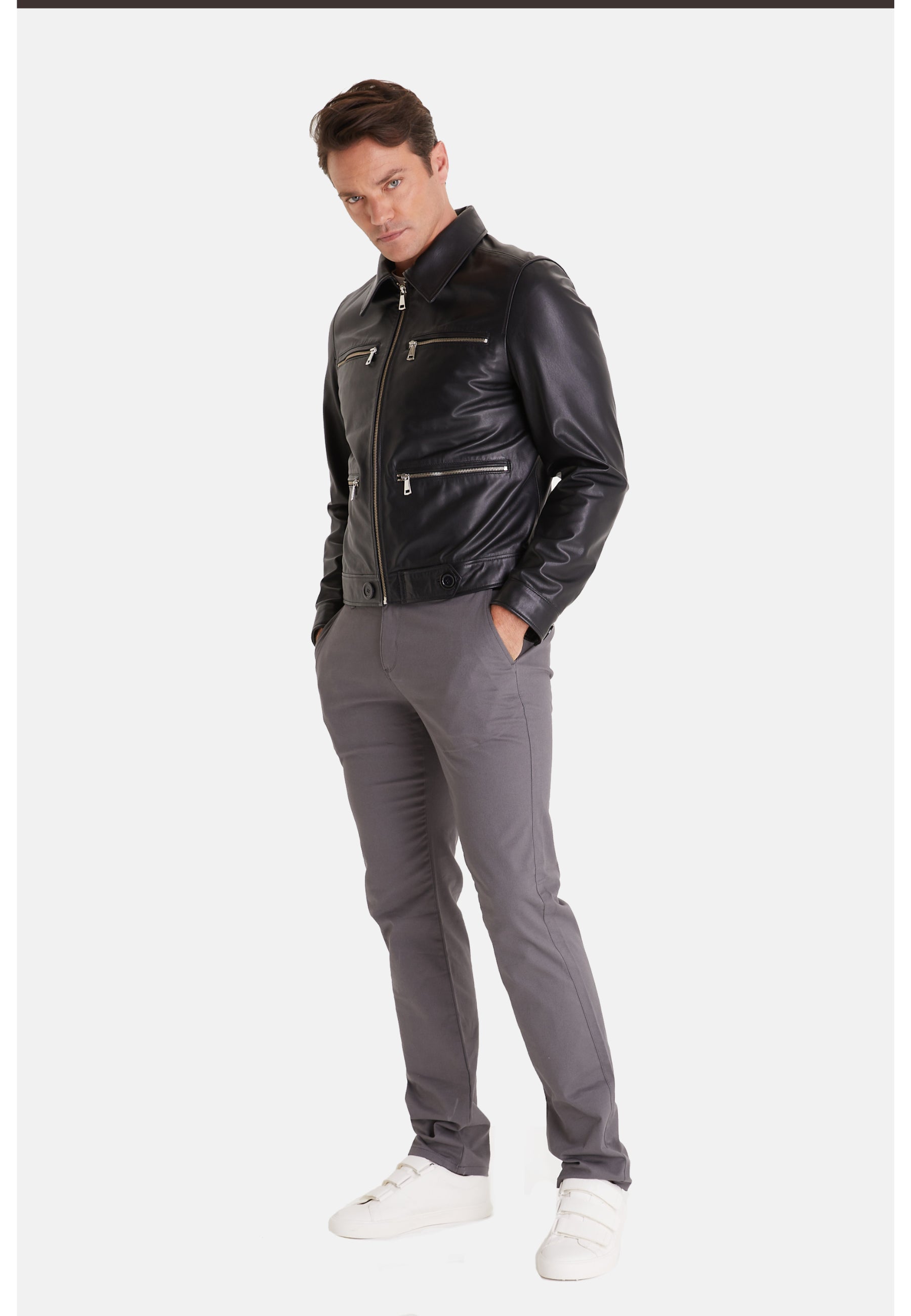 mens fashion jacket nappa black 6