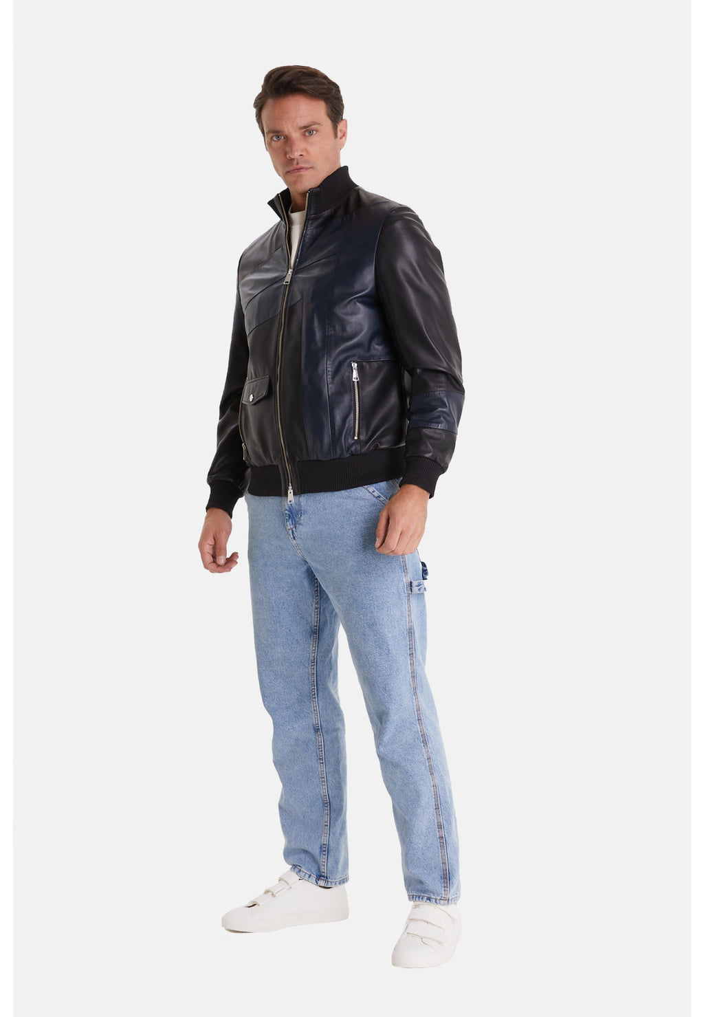 mens leather fashion jacket black