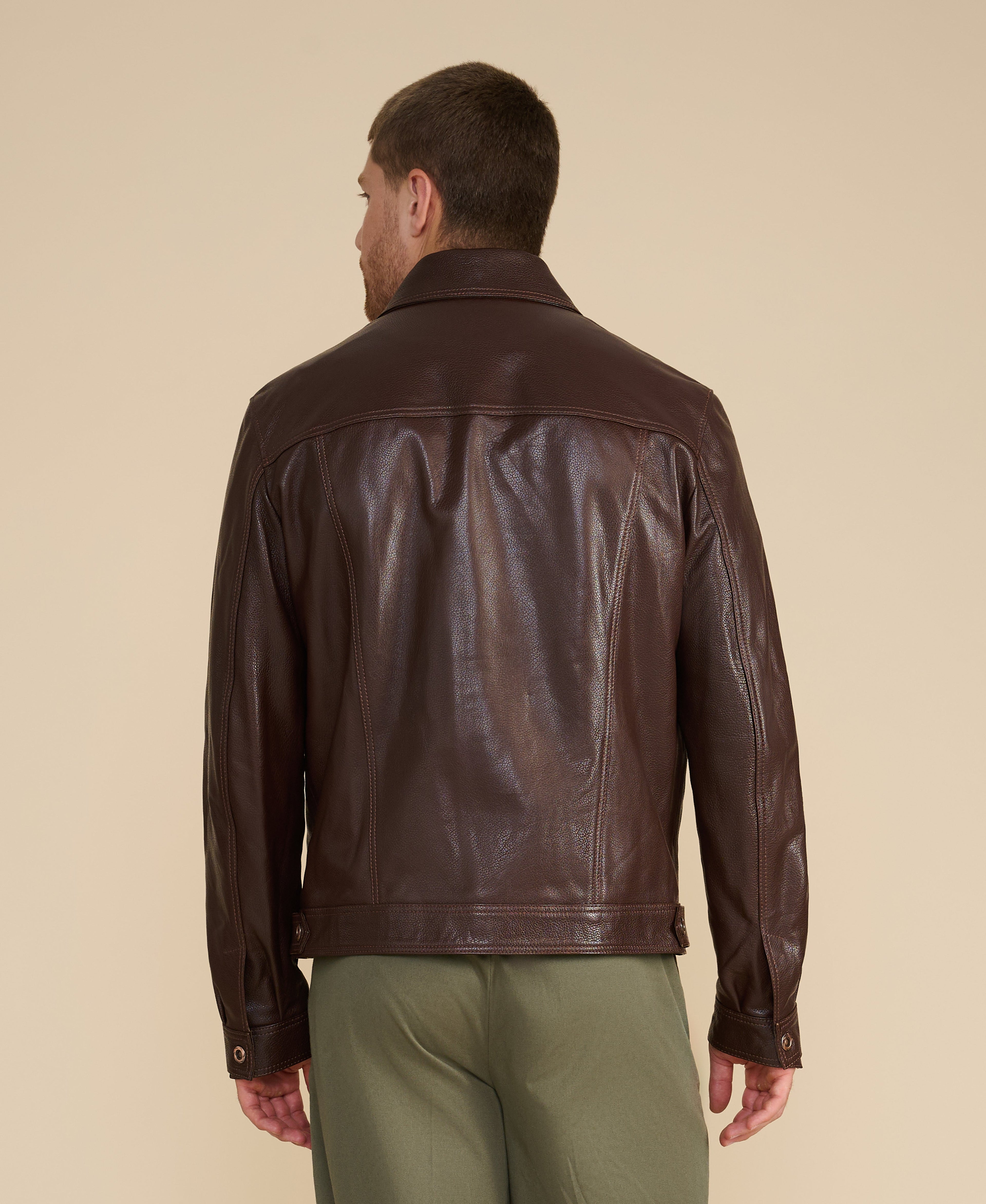 mens leather jacket brown 3