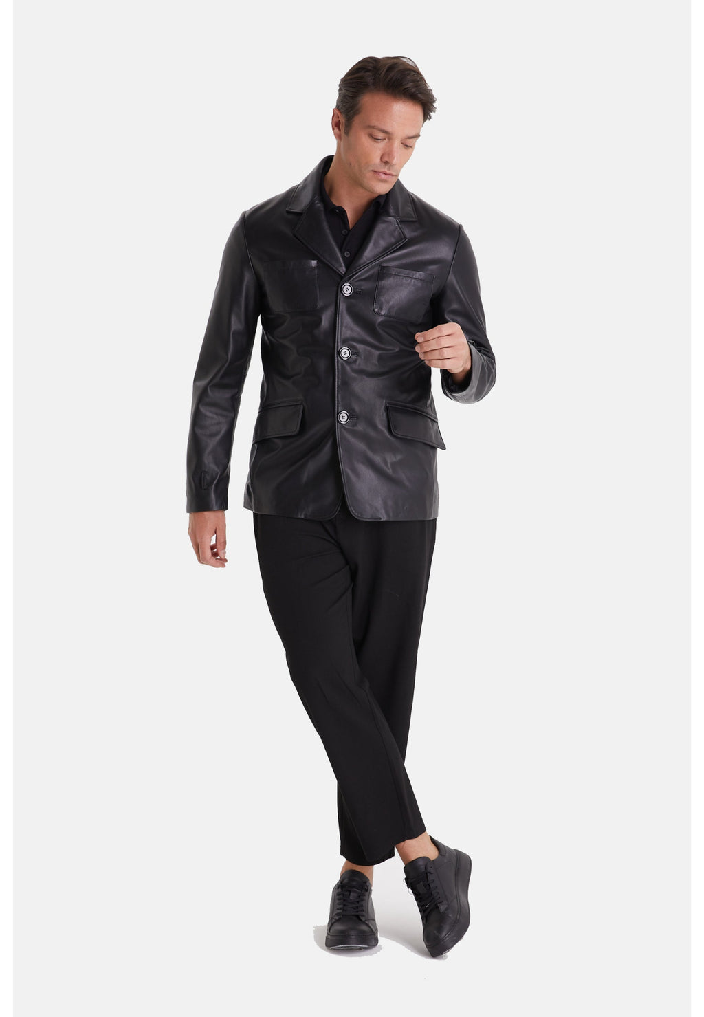 mens safari jacket black