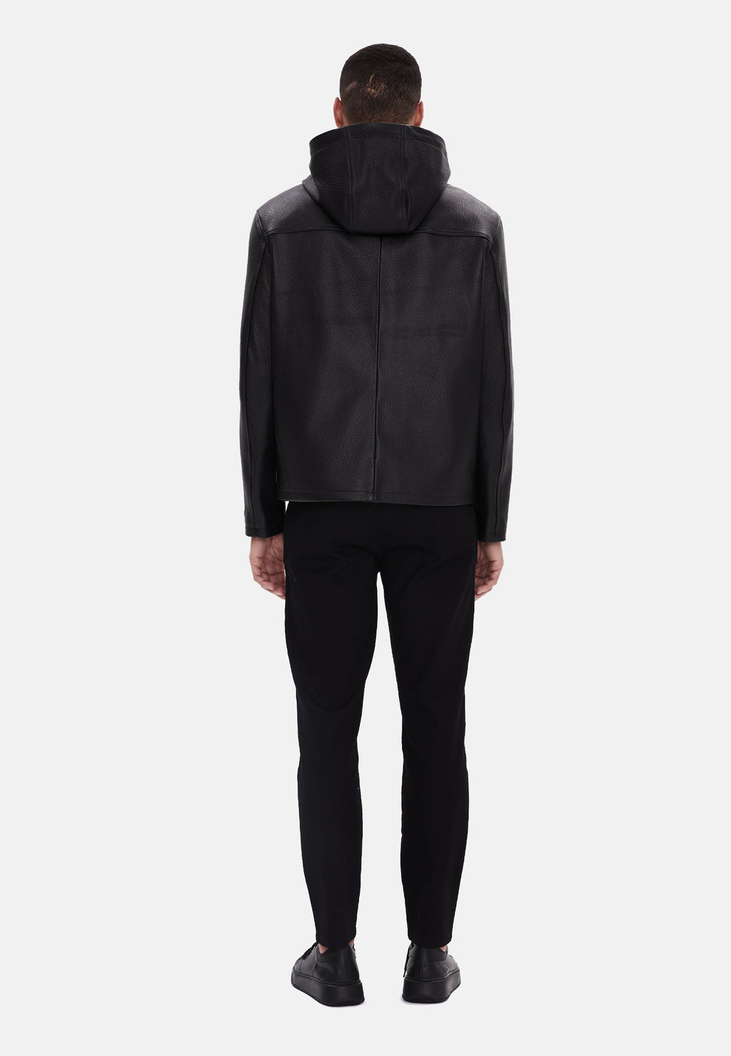 mens leather jacket black