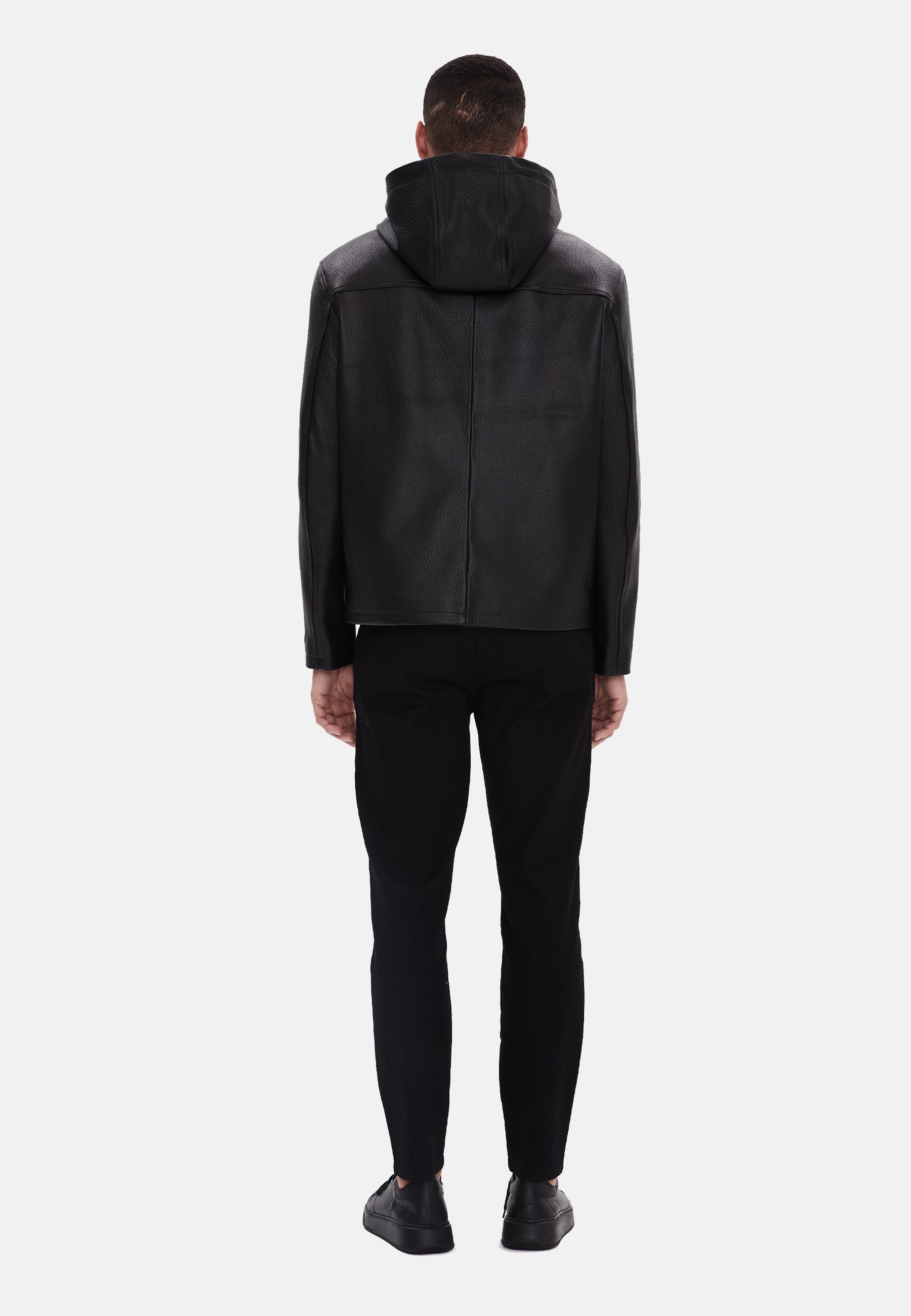 mens leather jacket black