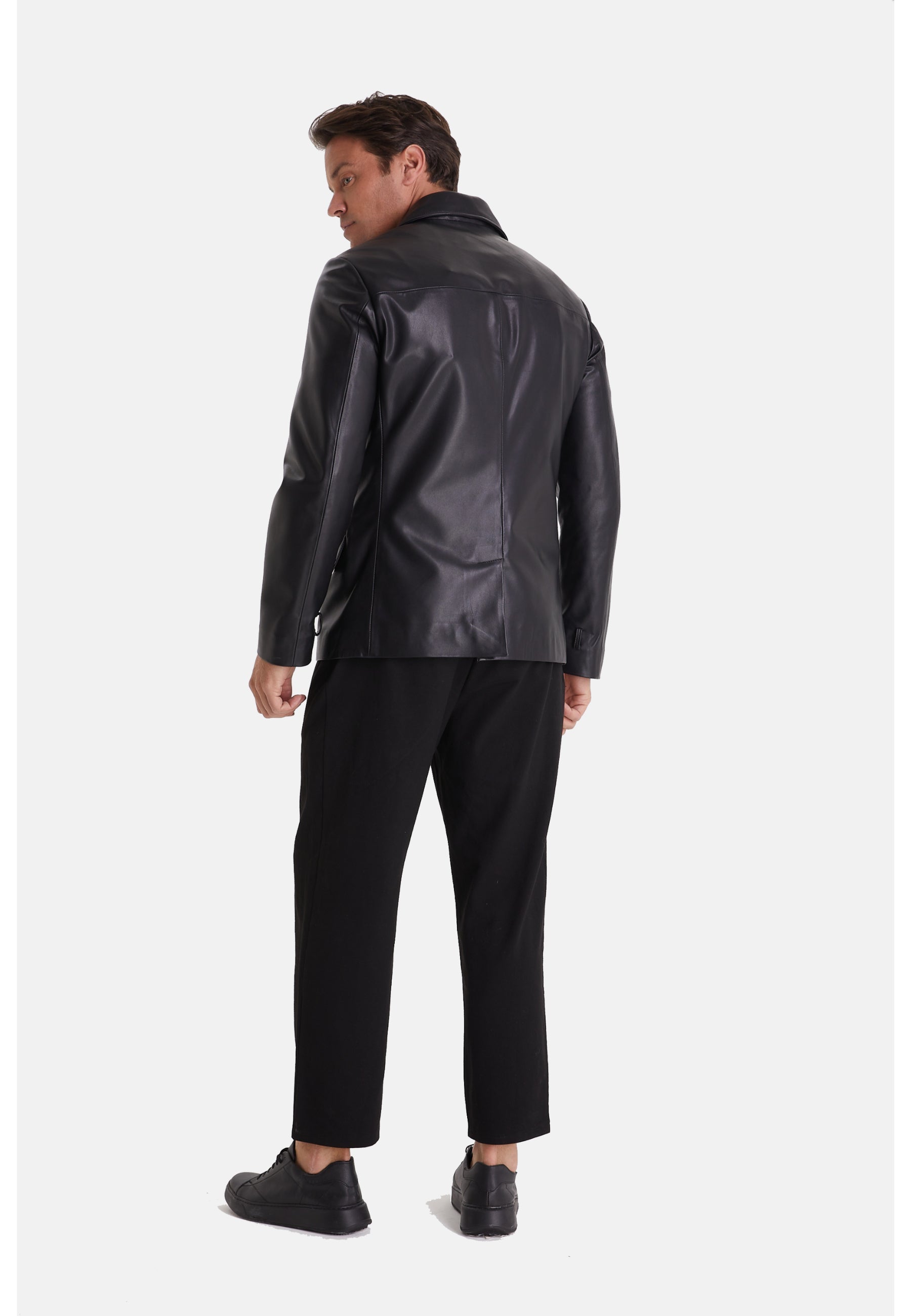 mens safari jacket black