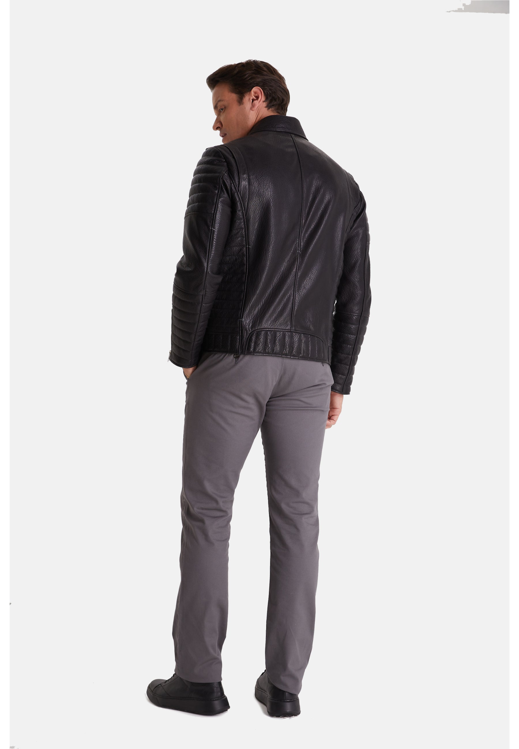 mens biker jacket black