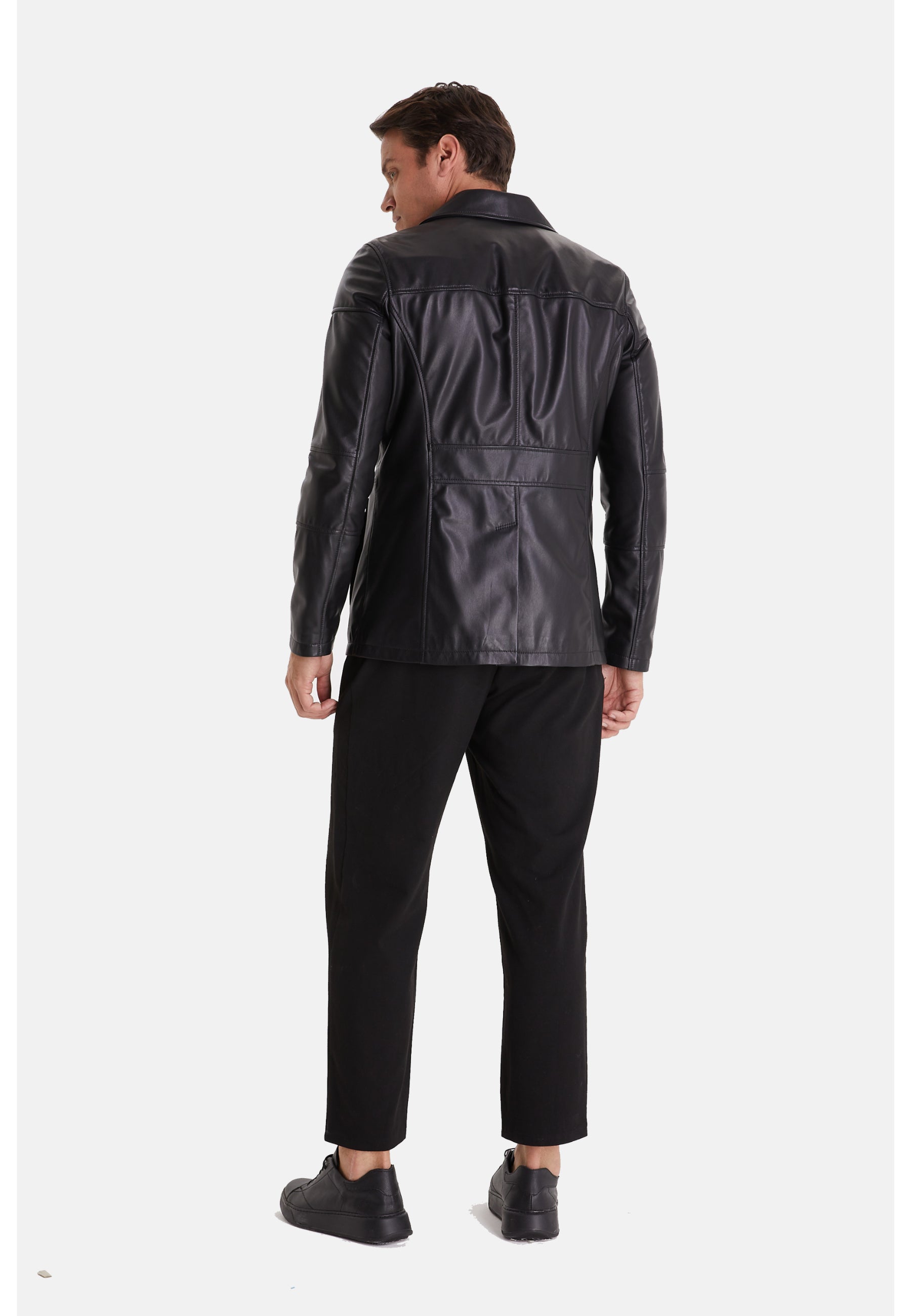 genuine leather safari black