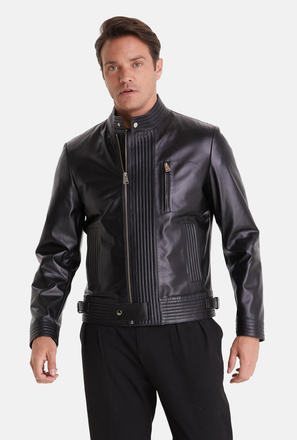 mens fashion jacket nappa black 7