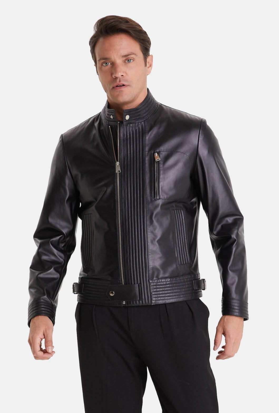 mens fashion jacket nappa black 7