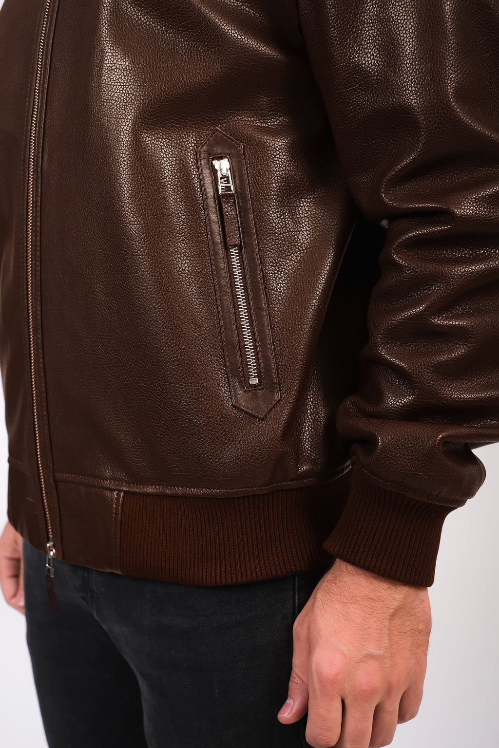 mens leather jacket brown 2