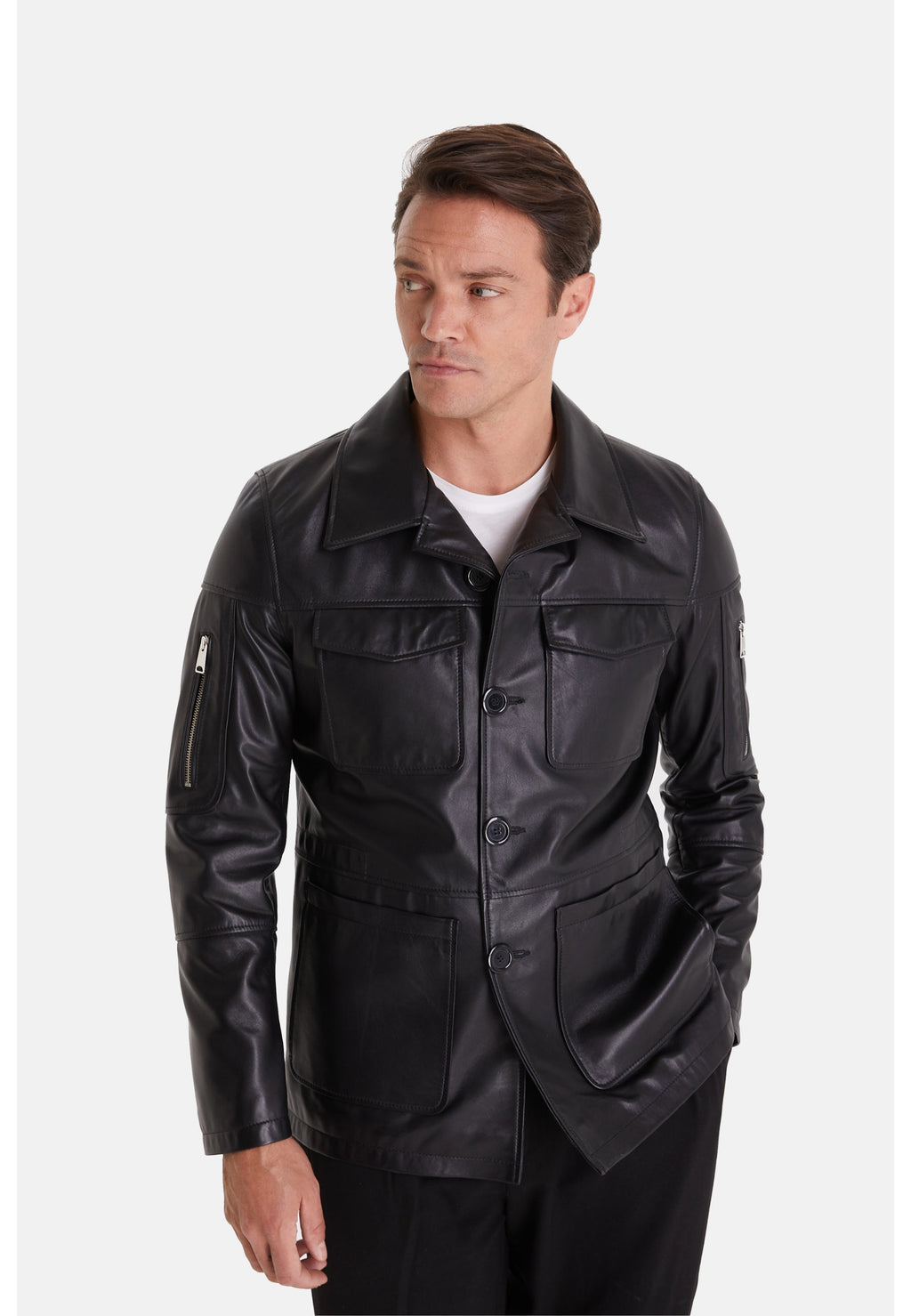 genuine leather safari black