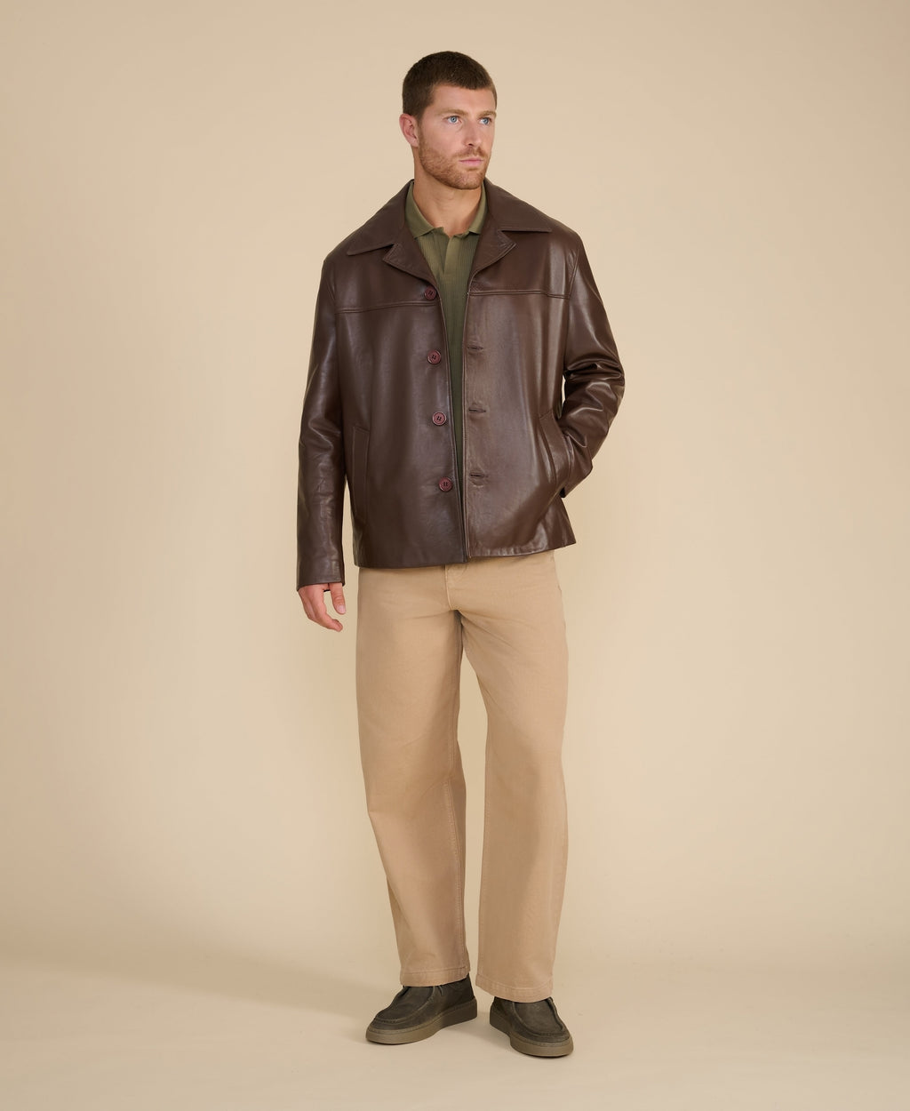 axel relaxed leather blazer