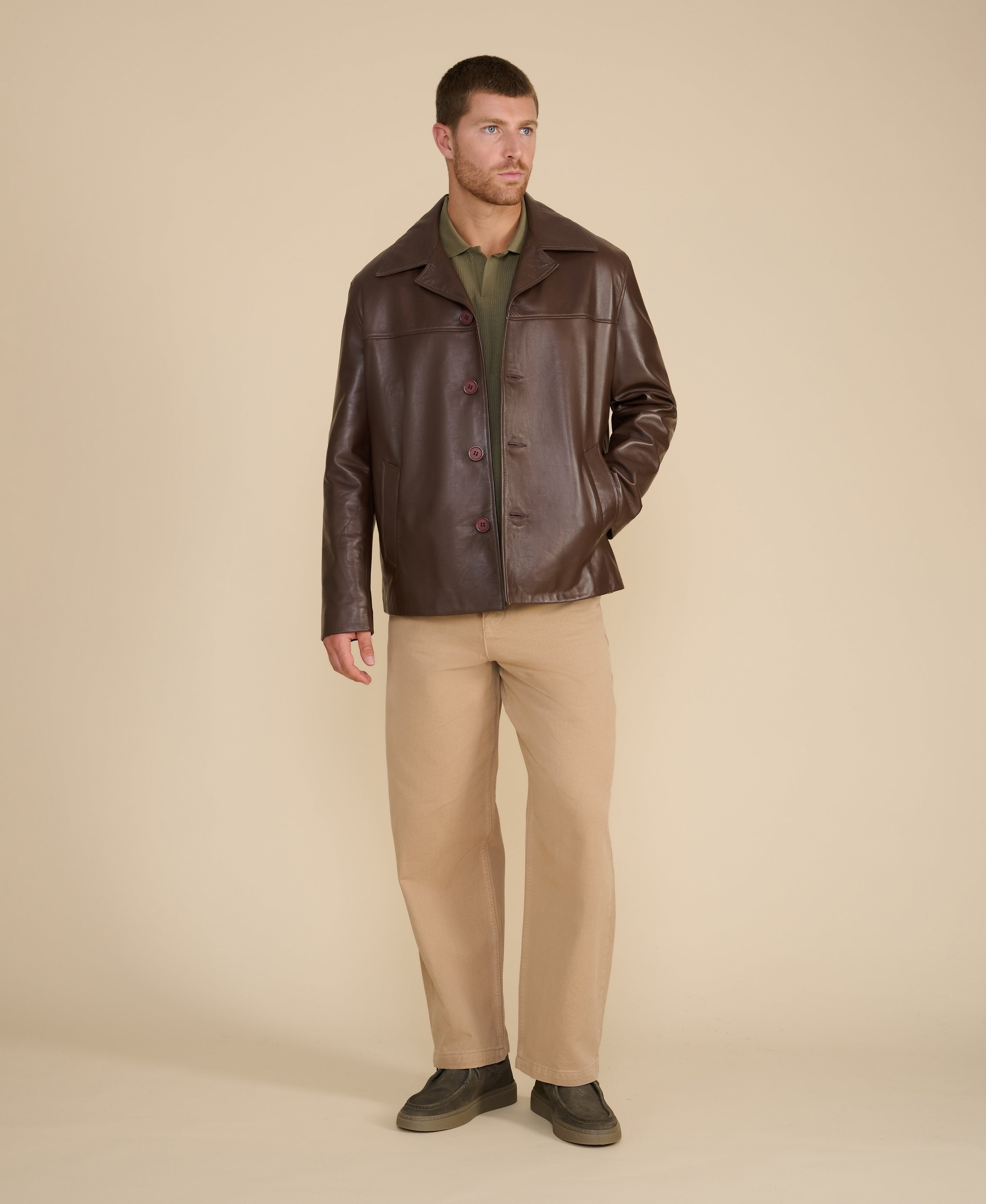 axel relaxed leather blazer