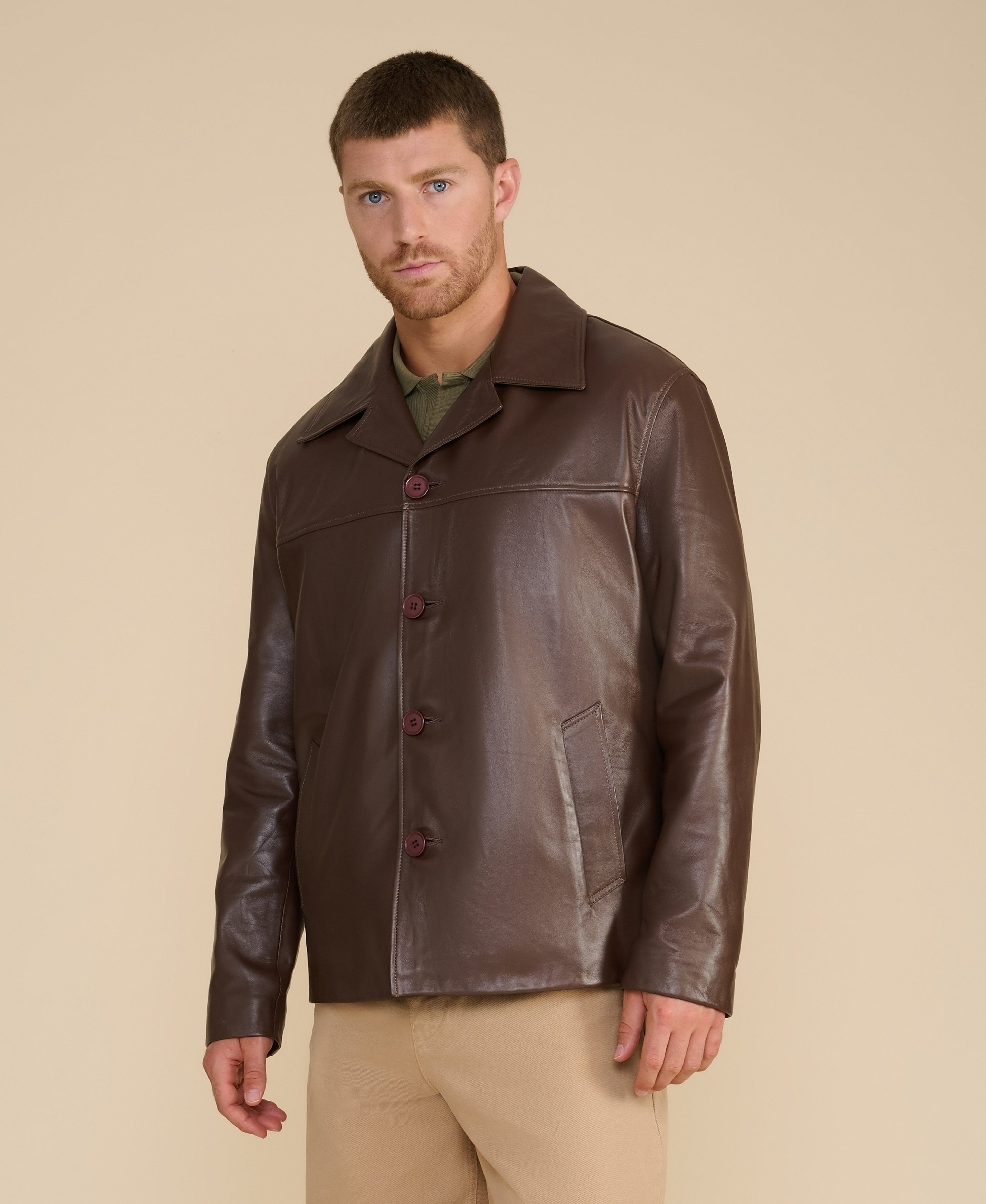 axel relaxed leather blazer