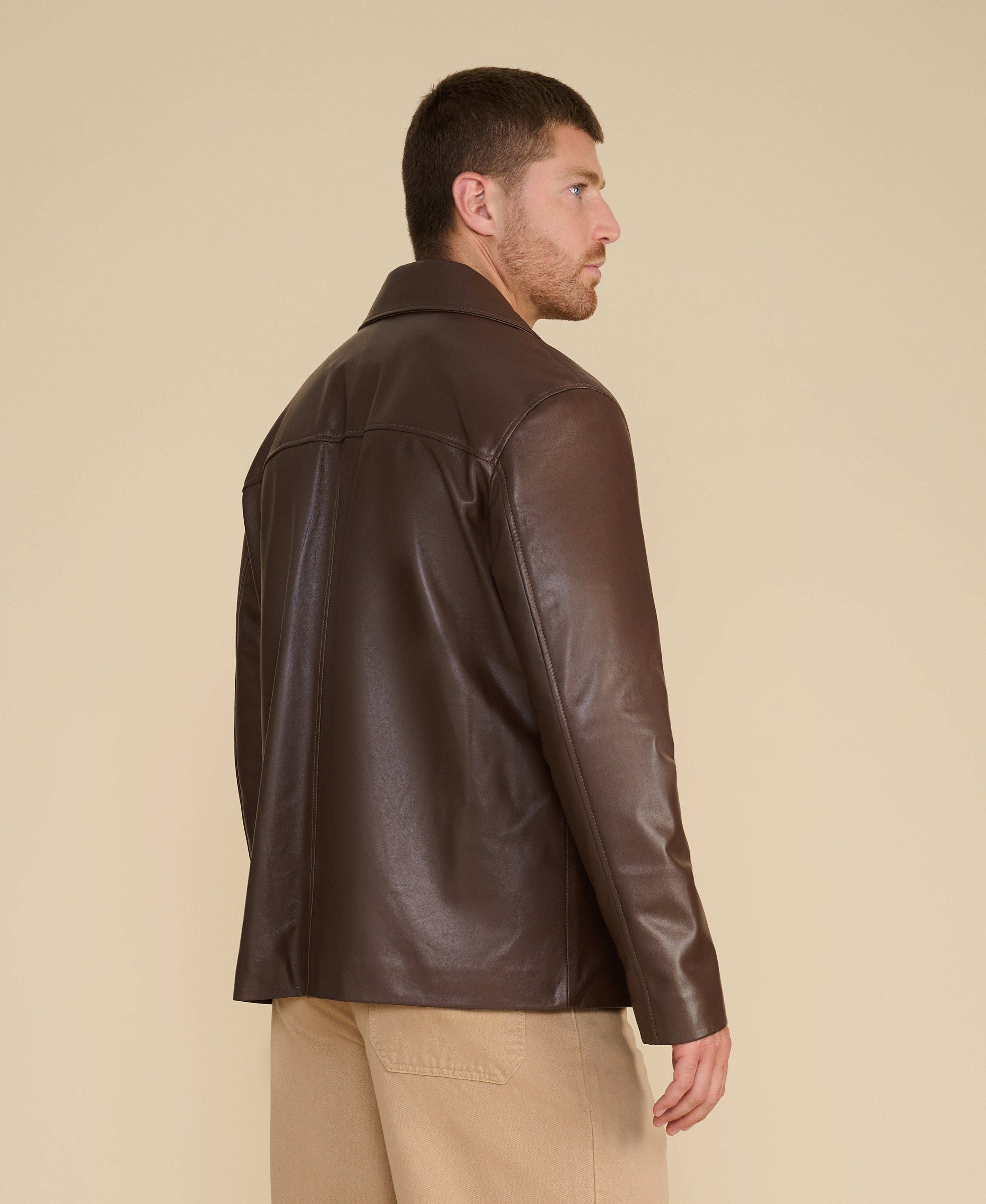 axel relaxed leather blazer