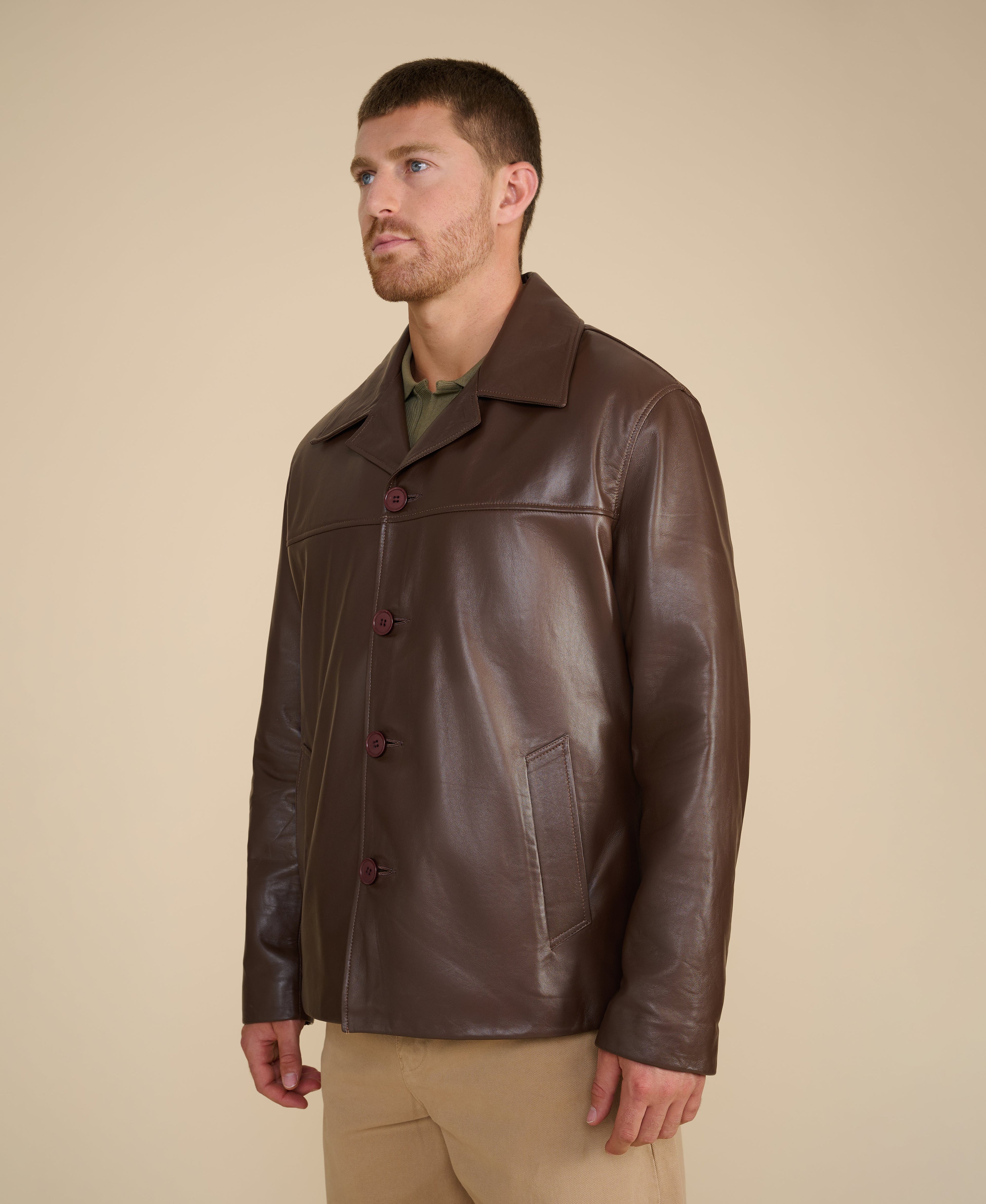 axel relaxed leather blazer