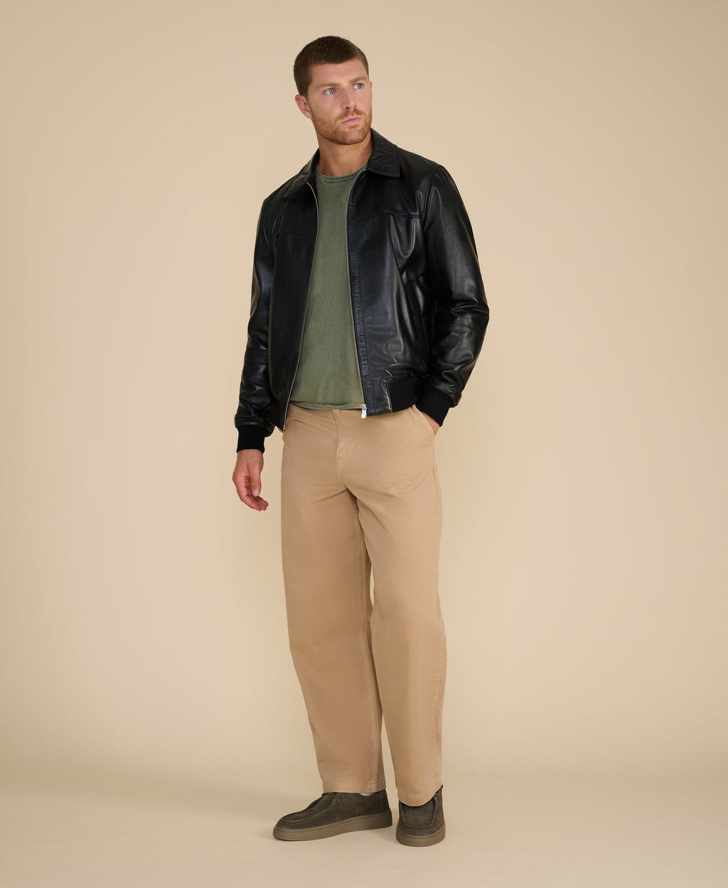 mason leather bomber jacket