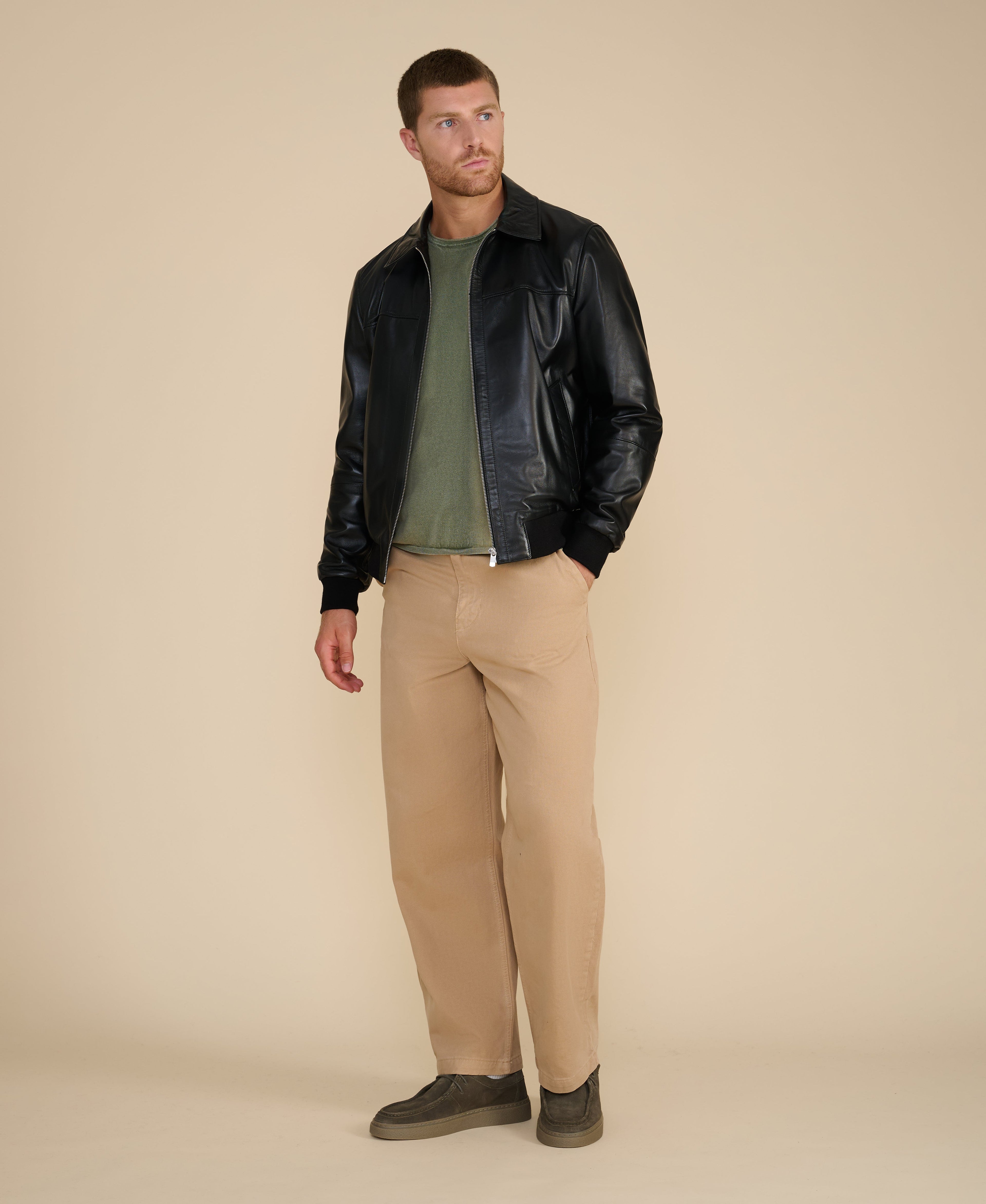 mason leather bomber jacket