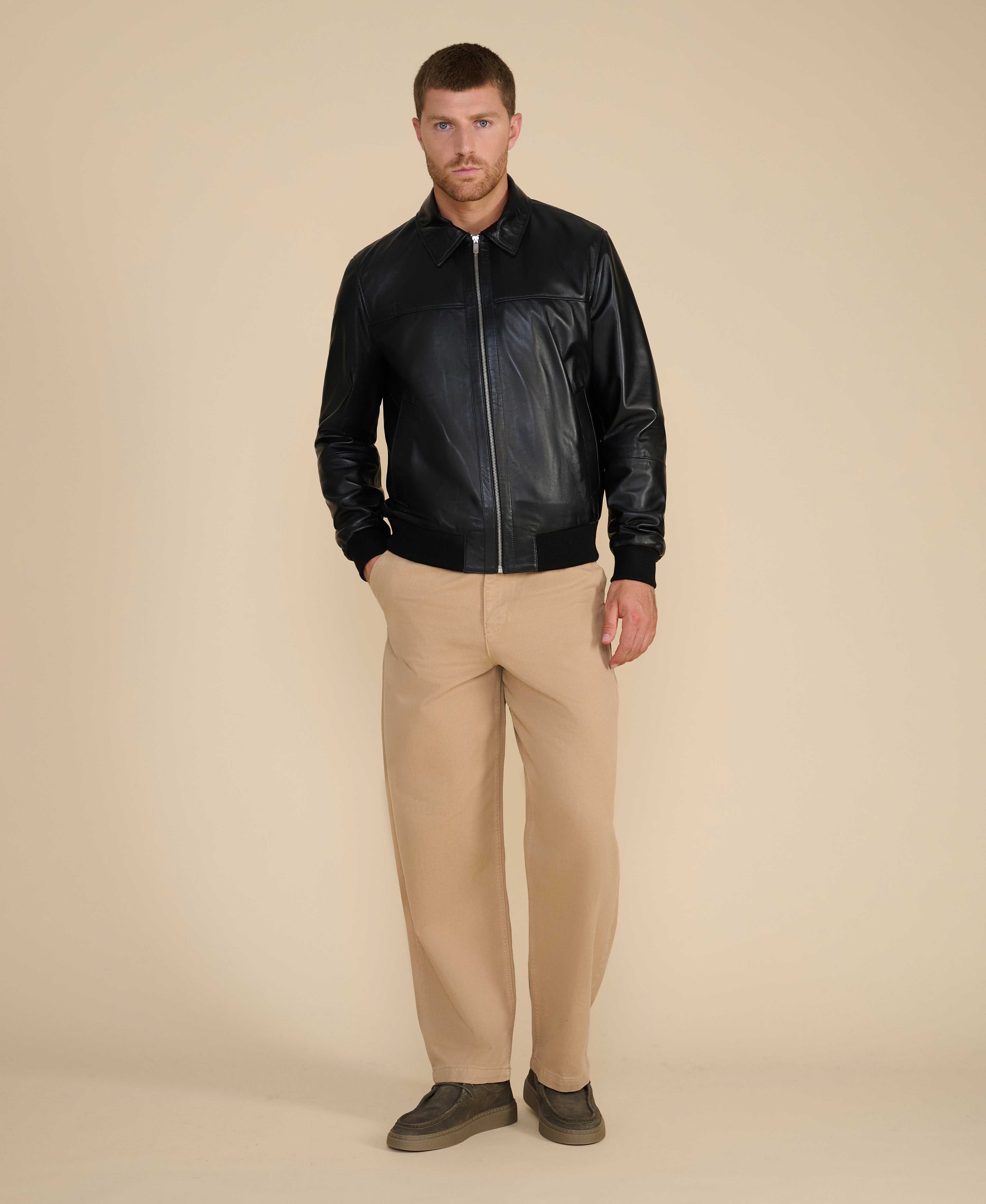 mason leather bomber jacket