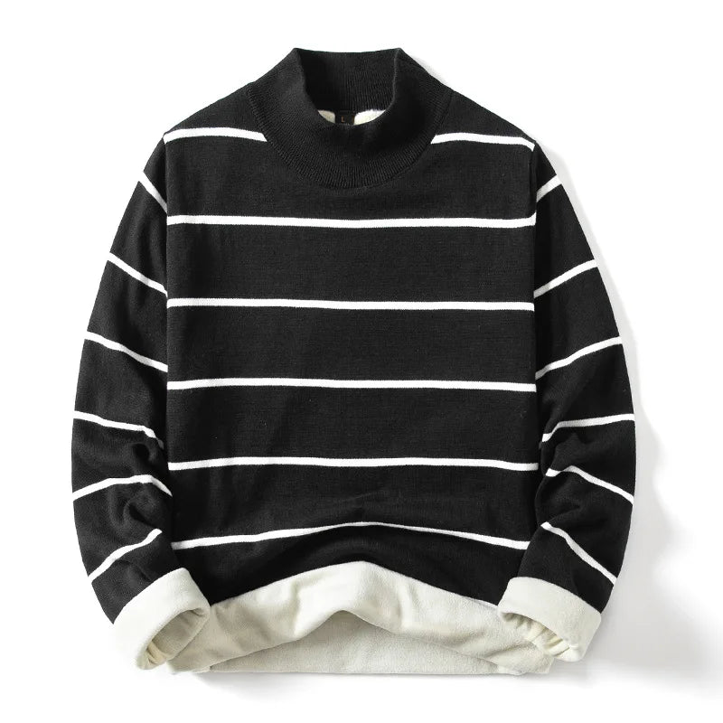 coral striped sweater