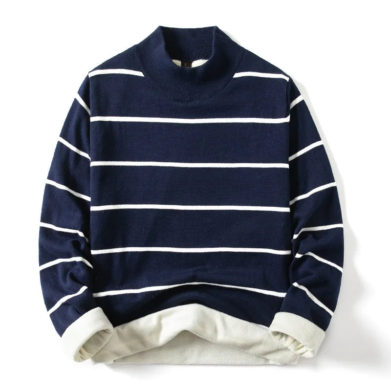 coral striped sweater