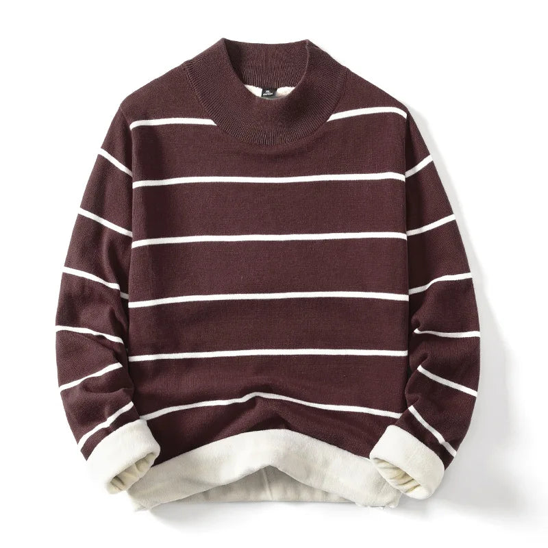 coral striped sweater