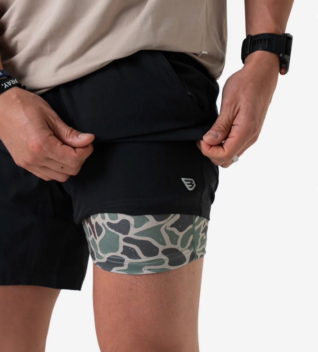Athletic Short - Heather Black - Retro Duck Camo Liner